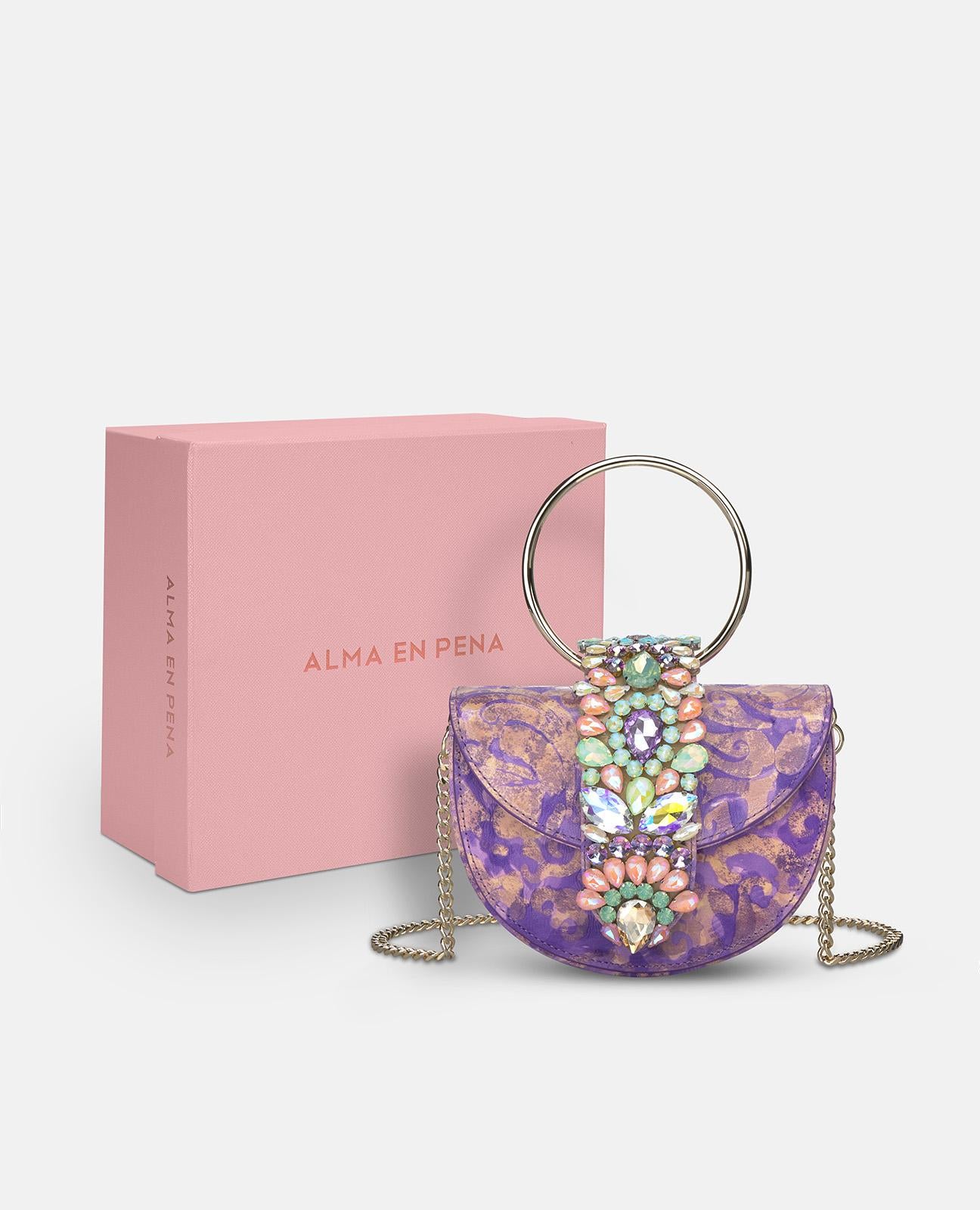 JEWELED HALF MOON BAG