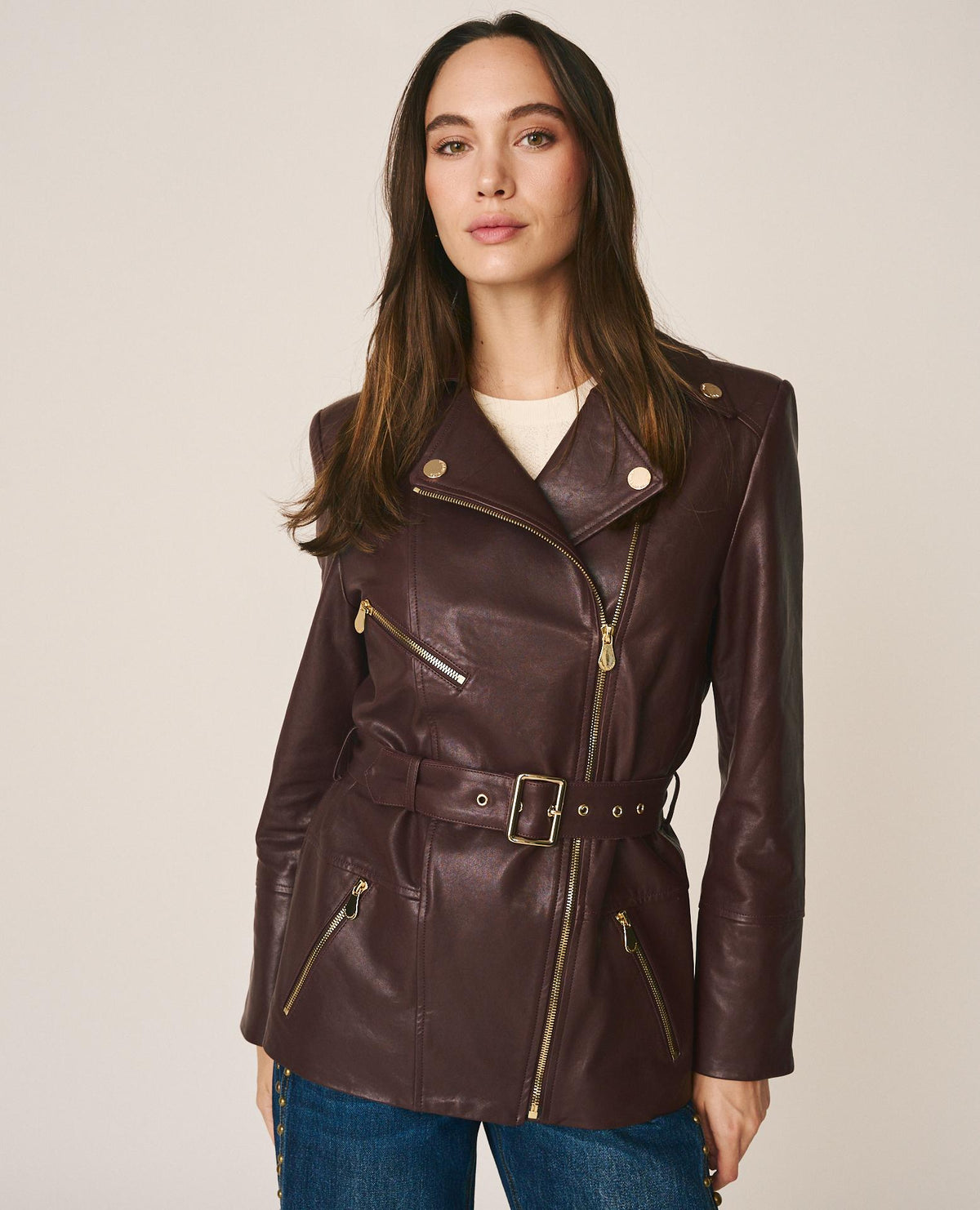 LEATHER BIKER JACKET