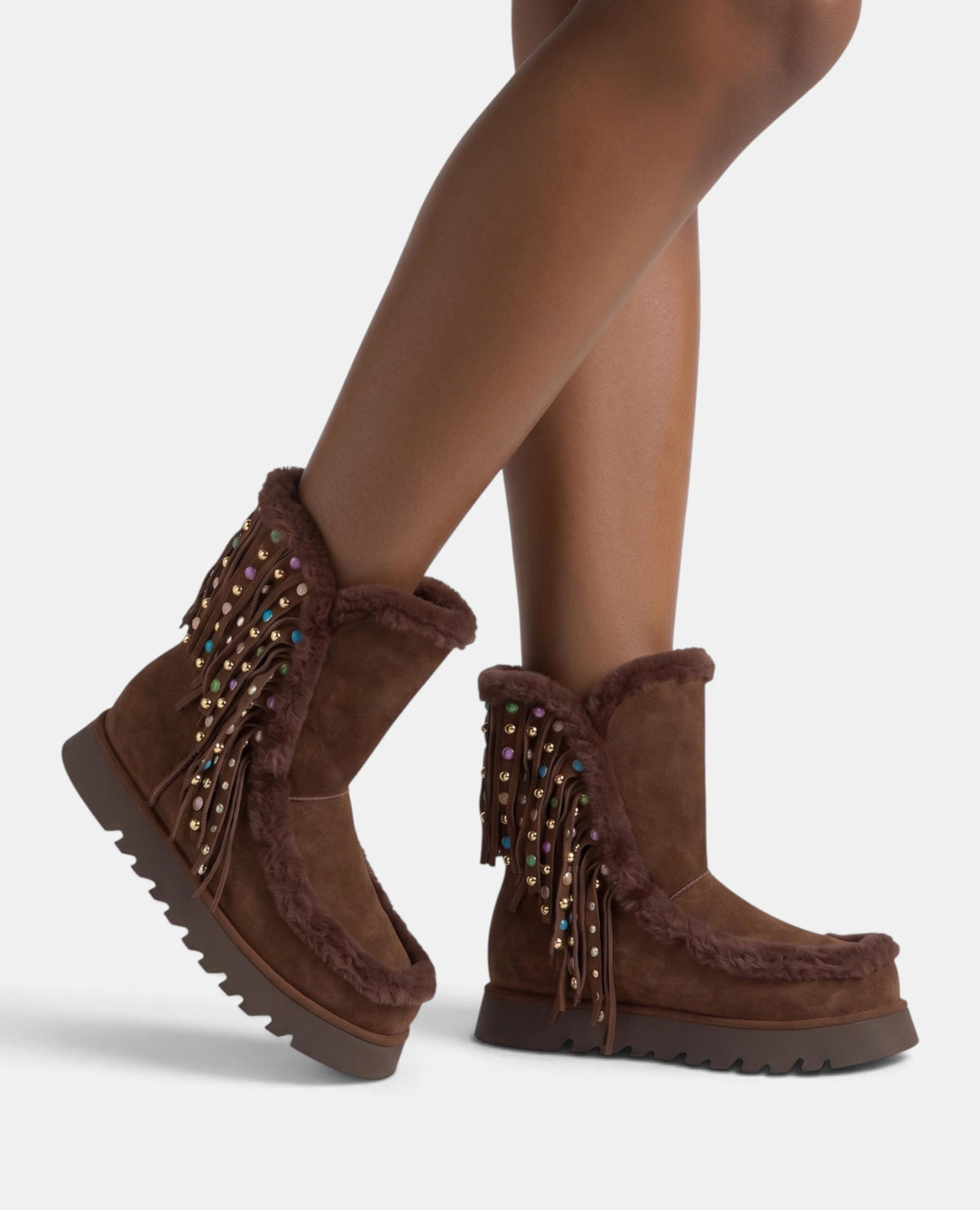 SUEDE APRES-SKI BOOTS WITH FRINGE