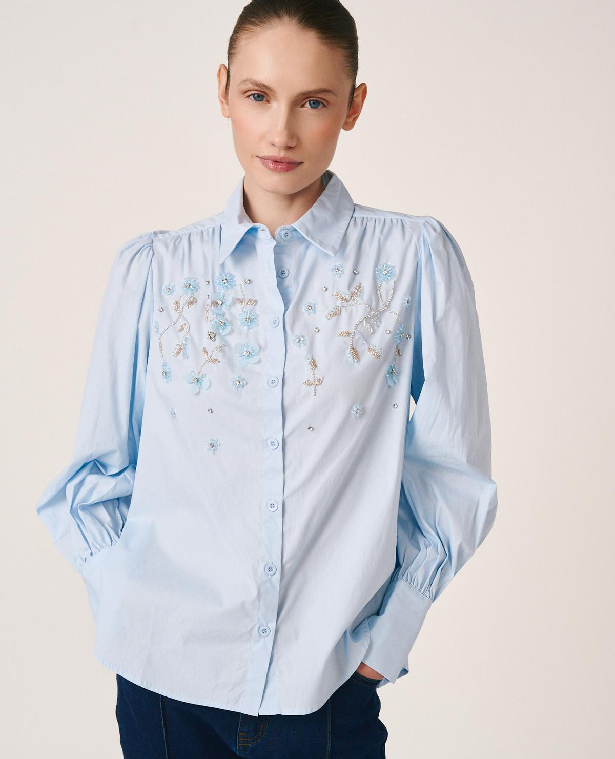 CAMICIA CON DECORAZIONI IN STRASS
