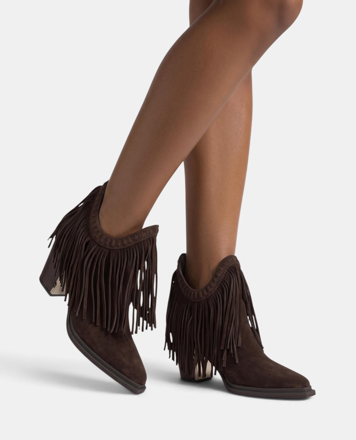 STIVALETTO PELLE DI CINGHIALE CON FRANGE