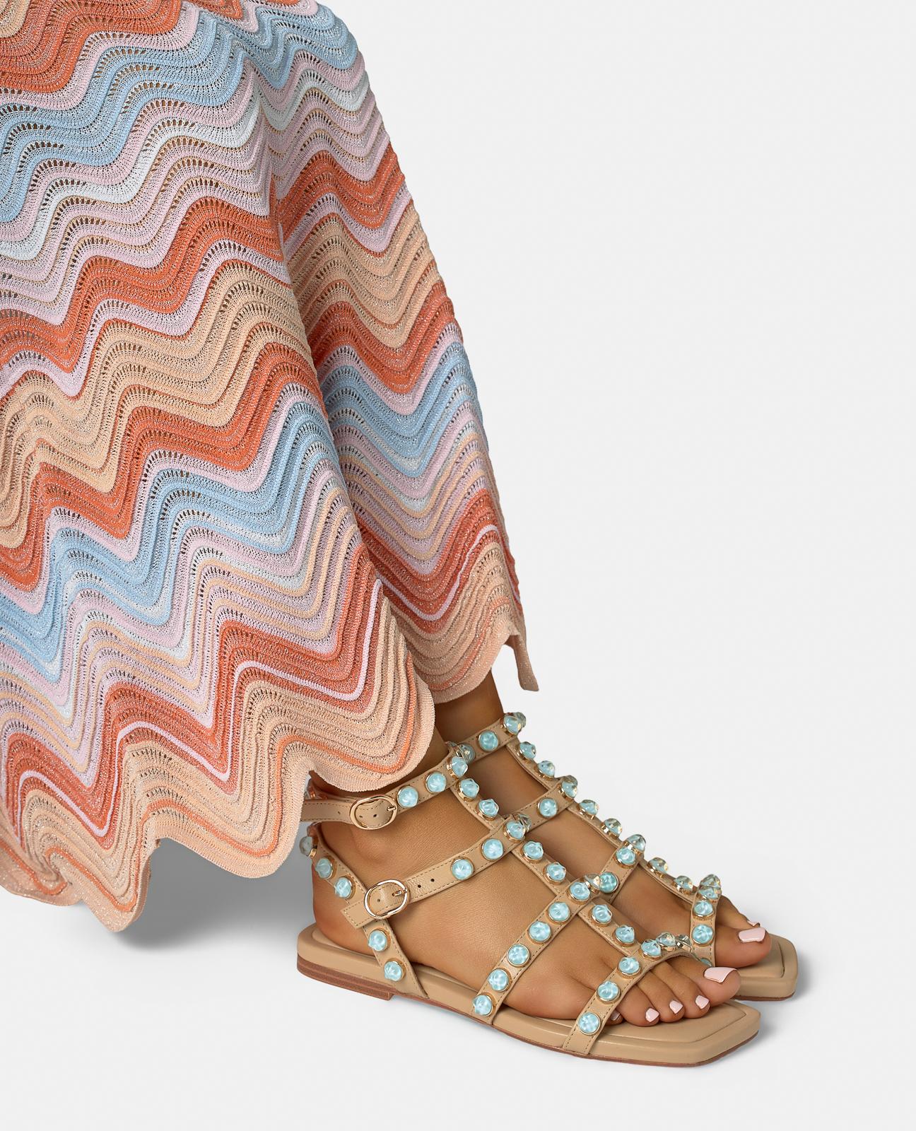 FLAT STRAPPED SANDALS WITH STUDS