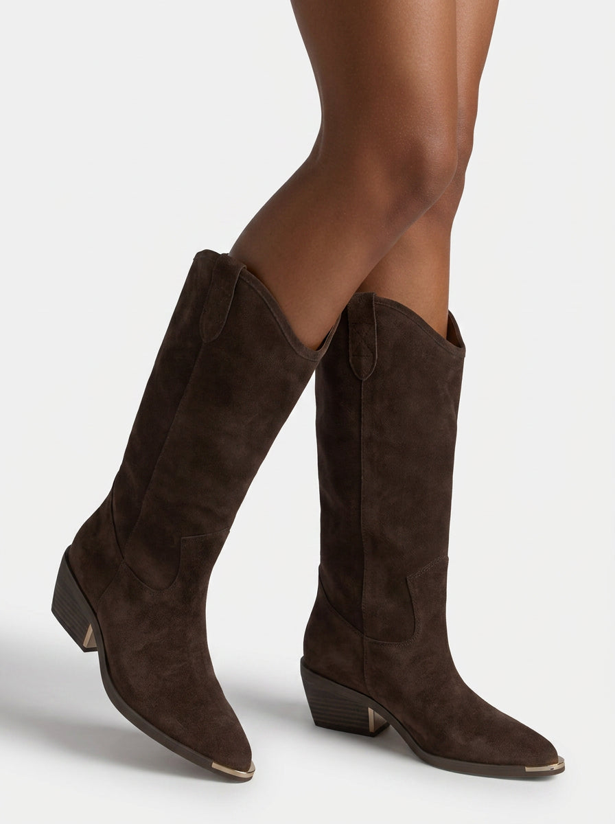 STIVALE DA COWBOY IN PELLE SCAMOSCIATA