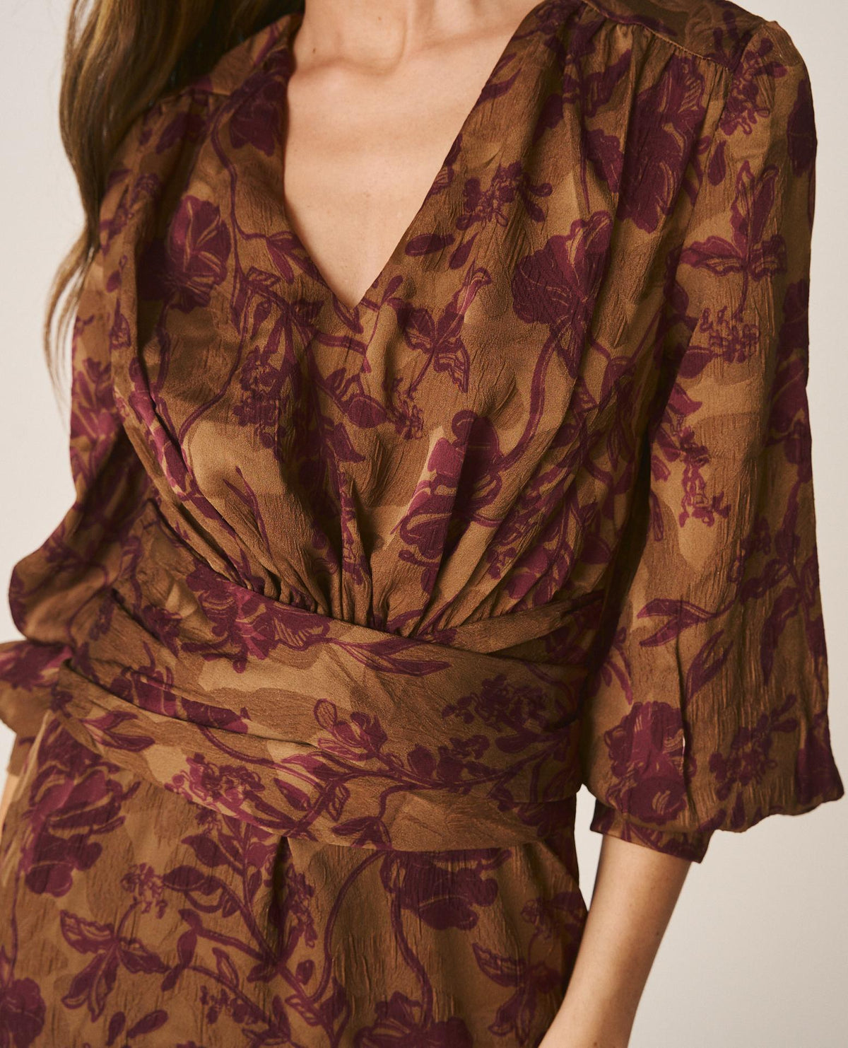 FLORAL JACQUARD LONG DRESS