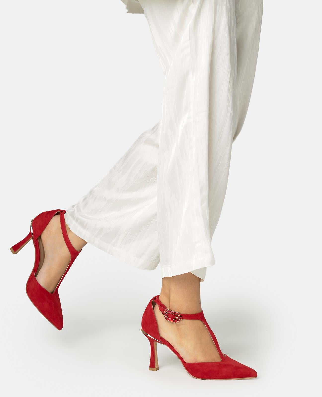 SALON WITH Rhinestone Buckle