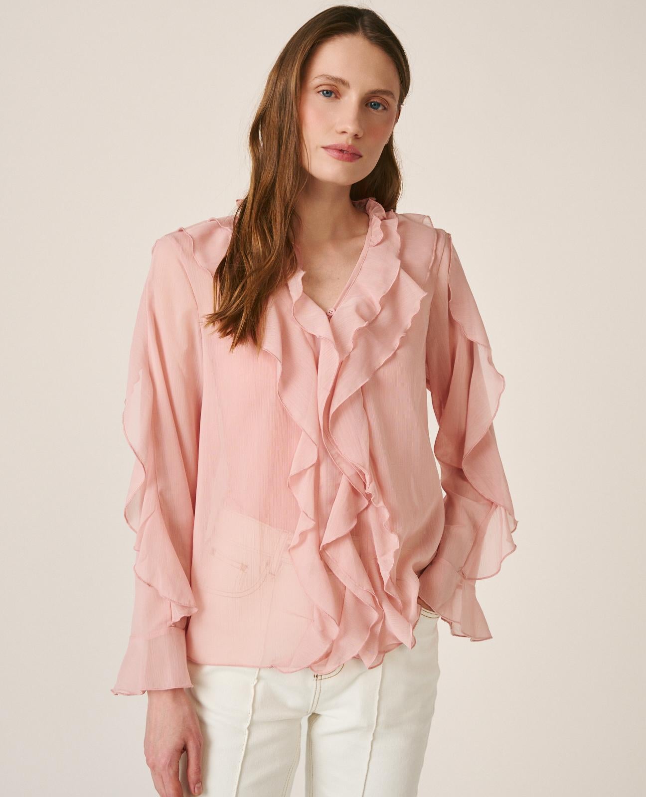BLUSA CON VOLANTES