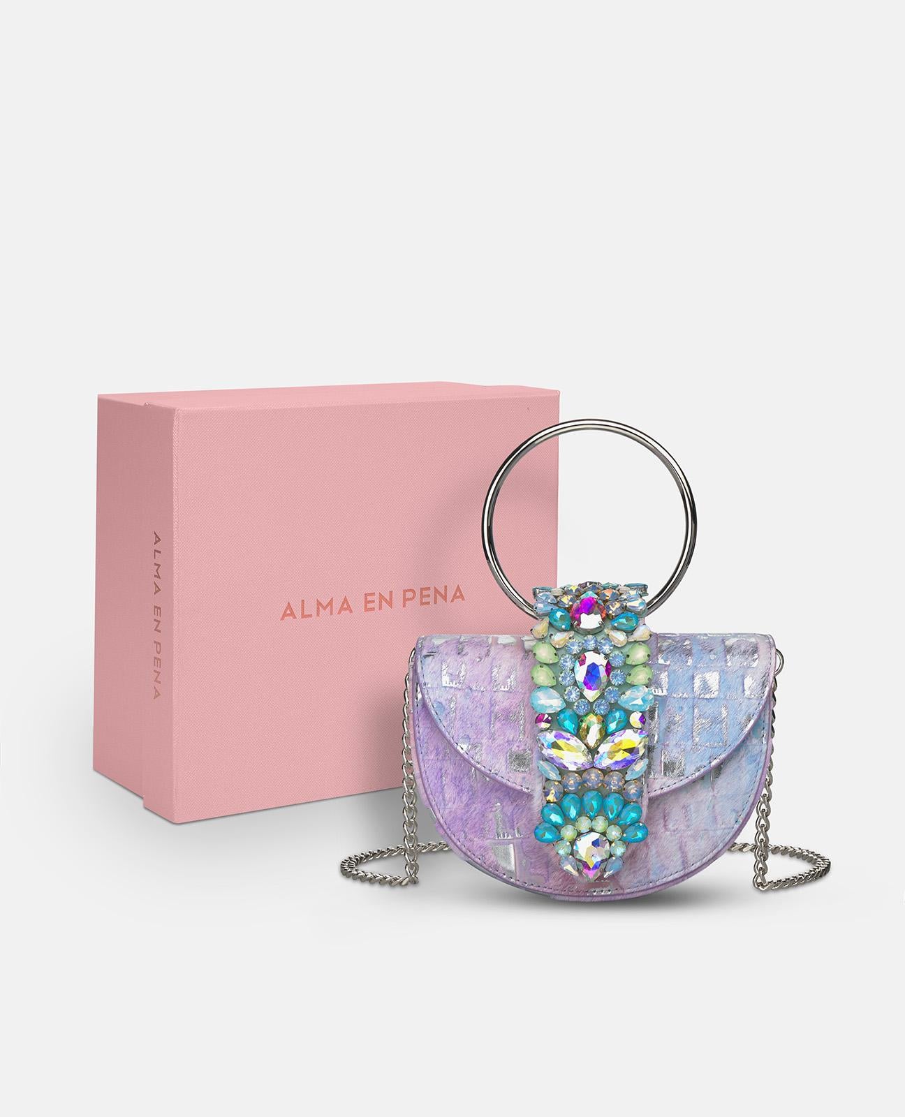 JEWELED HALF MOON BAG