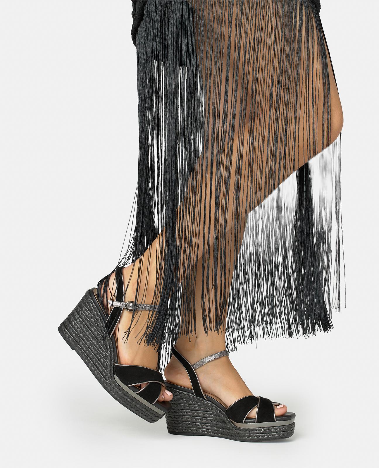 SANDALIA DE ESPARTO DOBLE TIRA CRUZADA