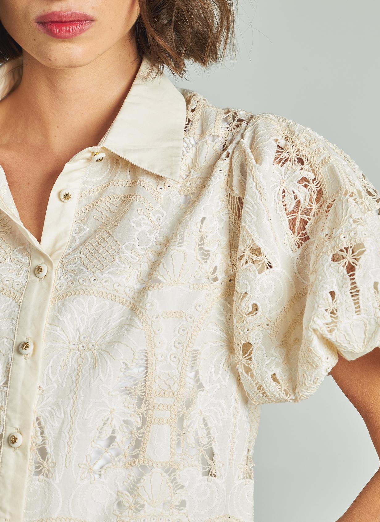 CAMISA MANGA ABULLONADA
