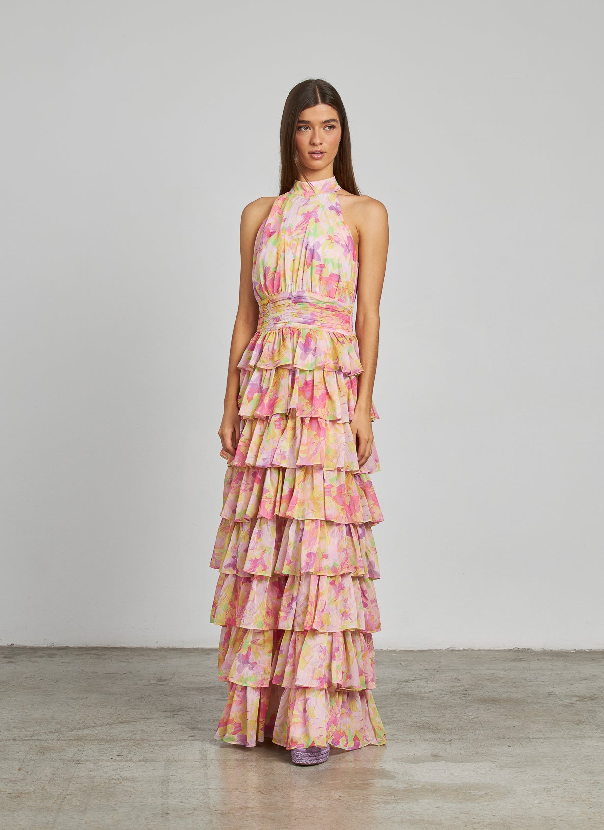 VESTIDO VOLANTES HALTER