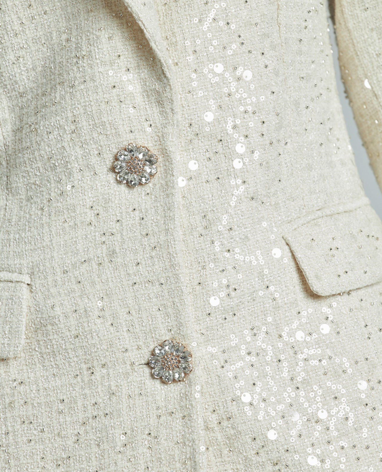 SEQUIN BLAZER JEWEL BUTTON