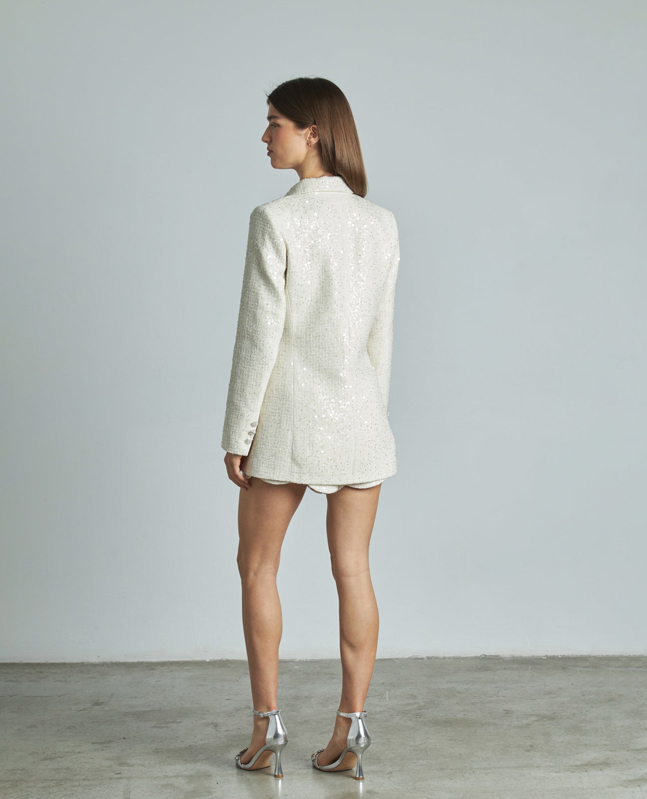 SEQUIN BLAZER JEWEL BUTTON