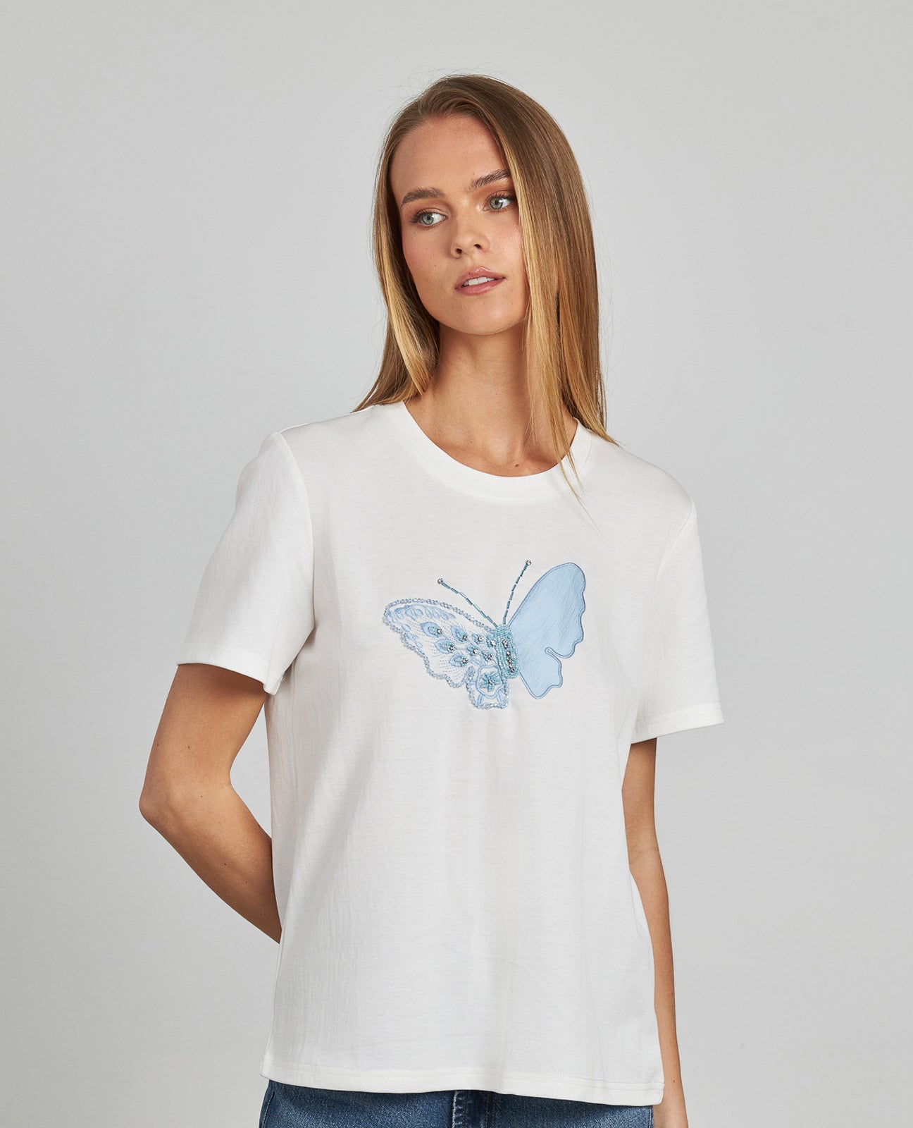 T-SHIRT PAPILLON BRODÉ