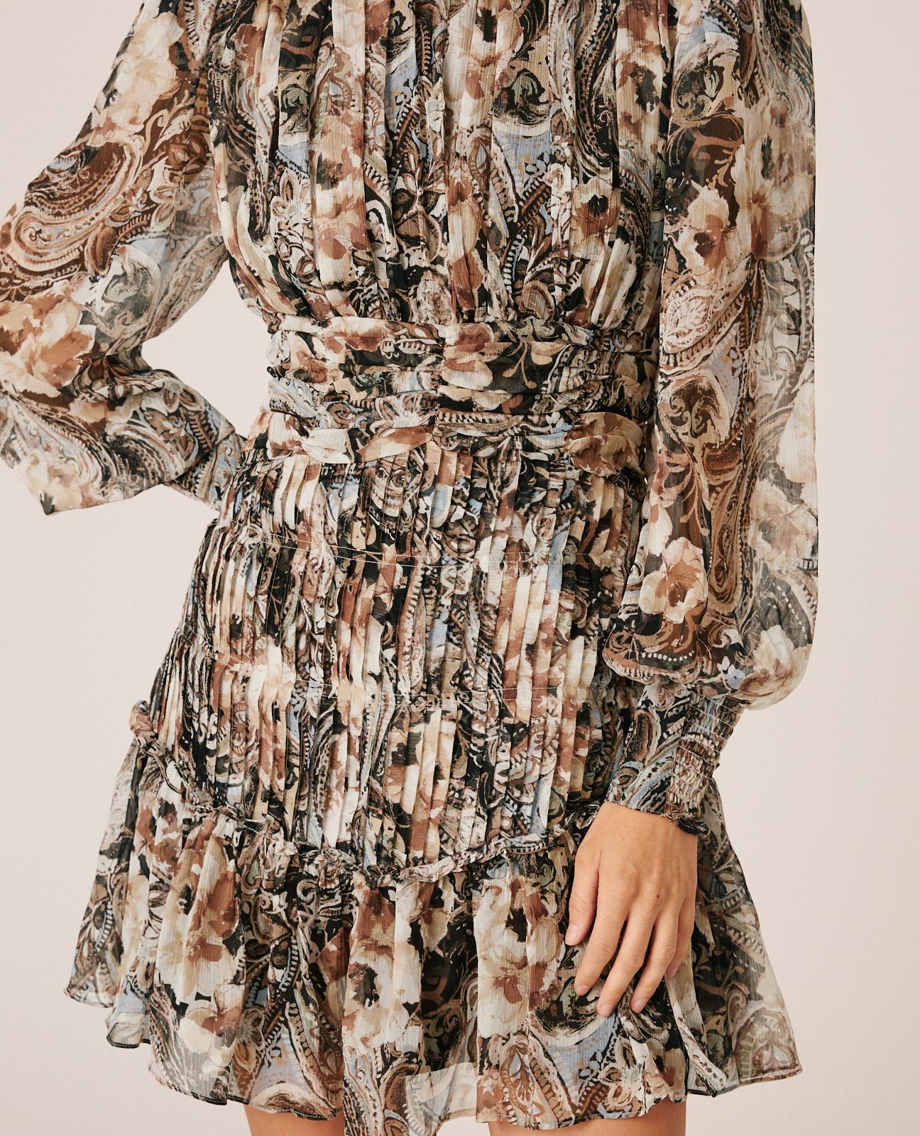 VESTIDO MINI GASA ESTAMPADO FLORAL