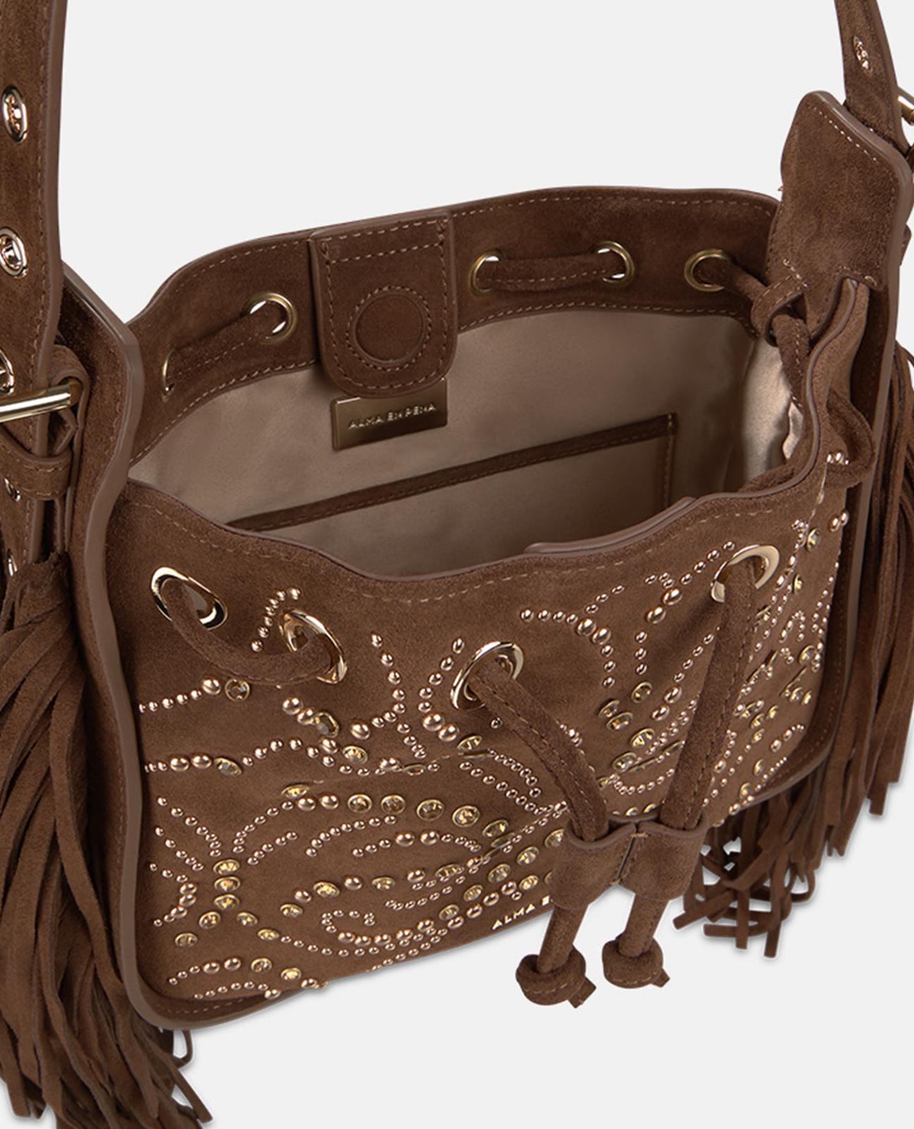 BOLSO PIEL SERRAJE CON PEDRERÍA