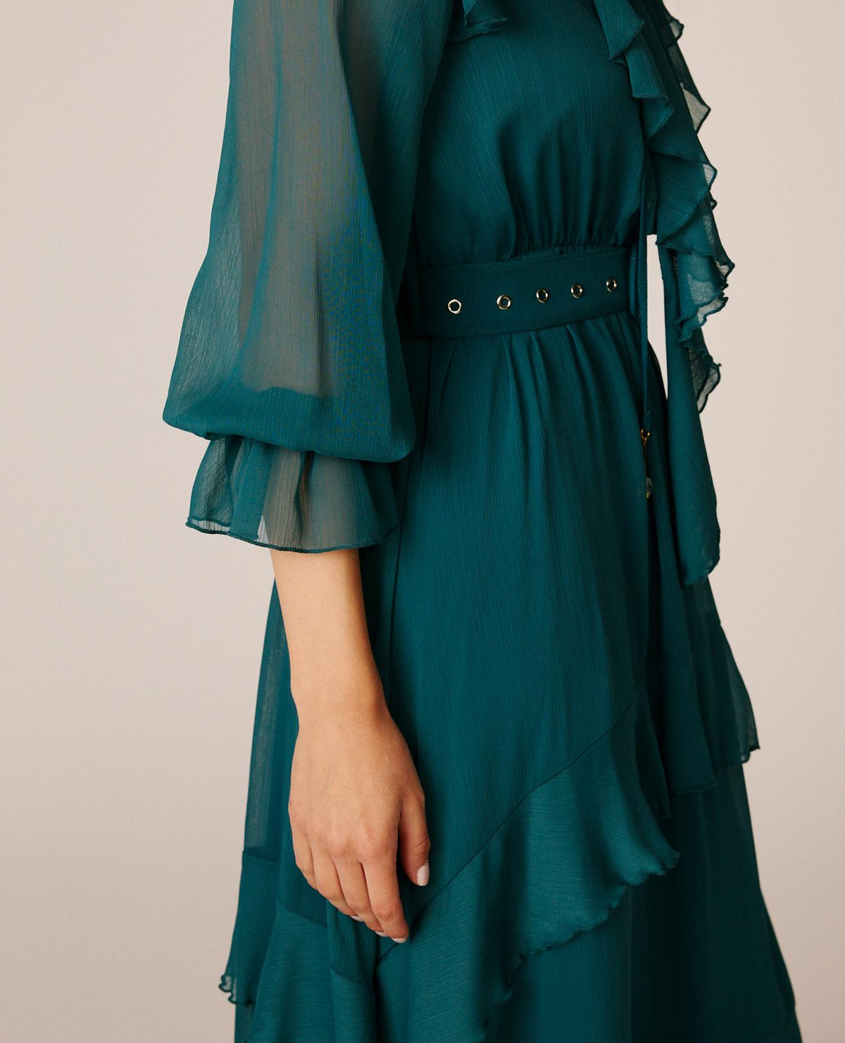 VESTIDO VOLANTES CINTURÓN