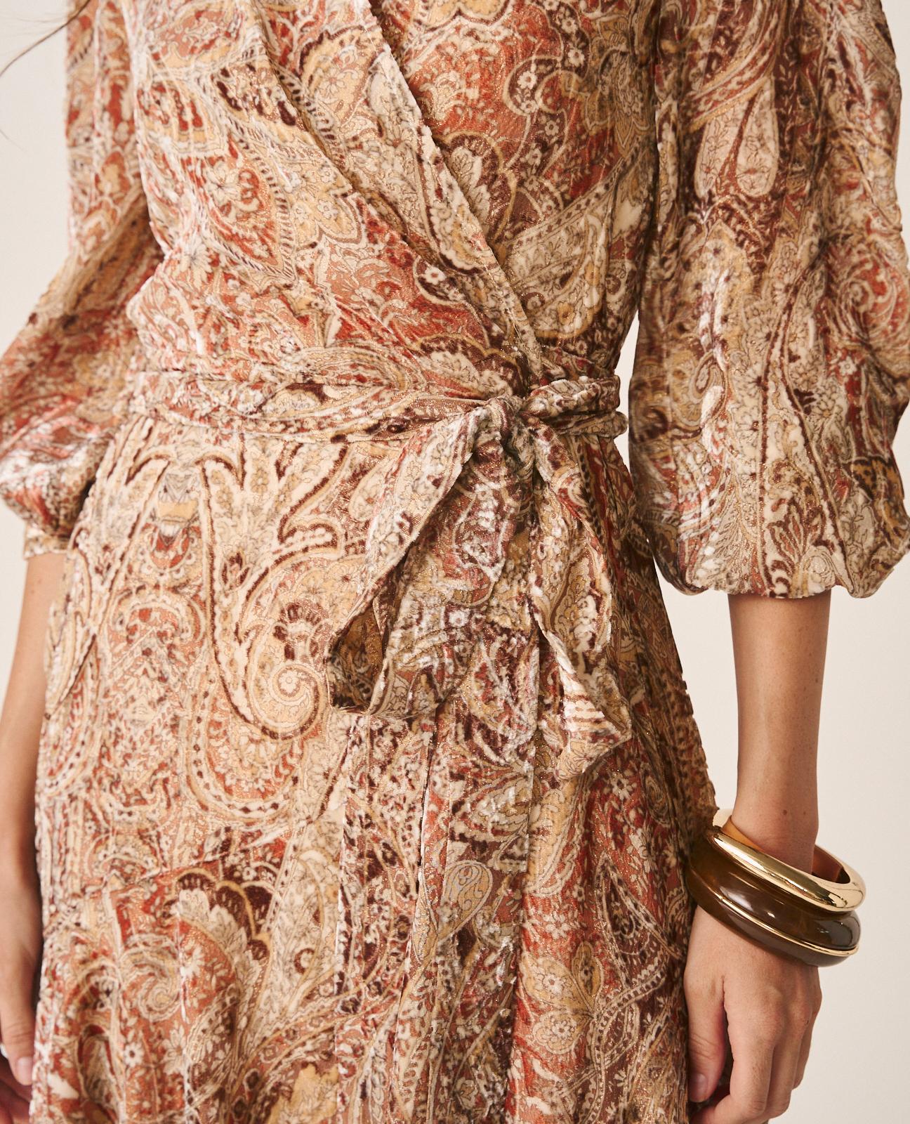 VESTIDO MIDI SEDA PAISLEY