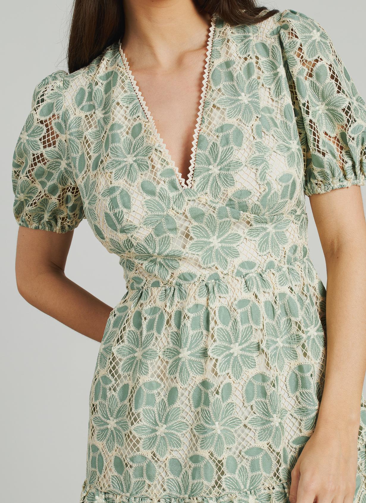 MINI DRESS EMBROIDERED FLOWERS