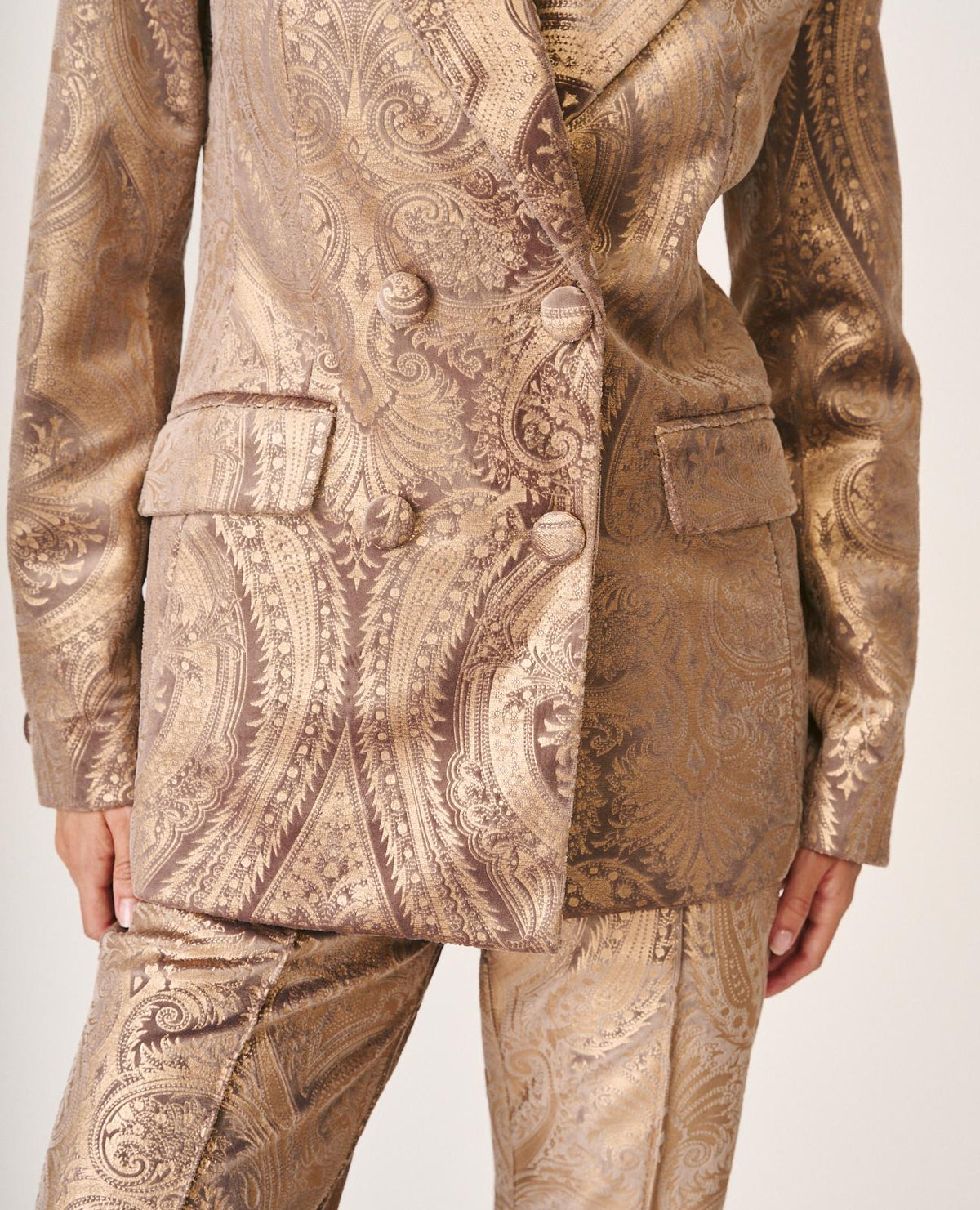 BLAZER METALLIZZATO CON MOTIVO PAISLEY