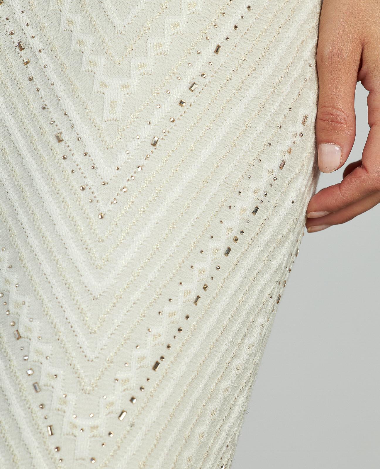 KNITTED SKIRT WITH RHINESTONES