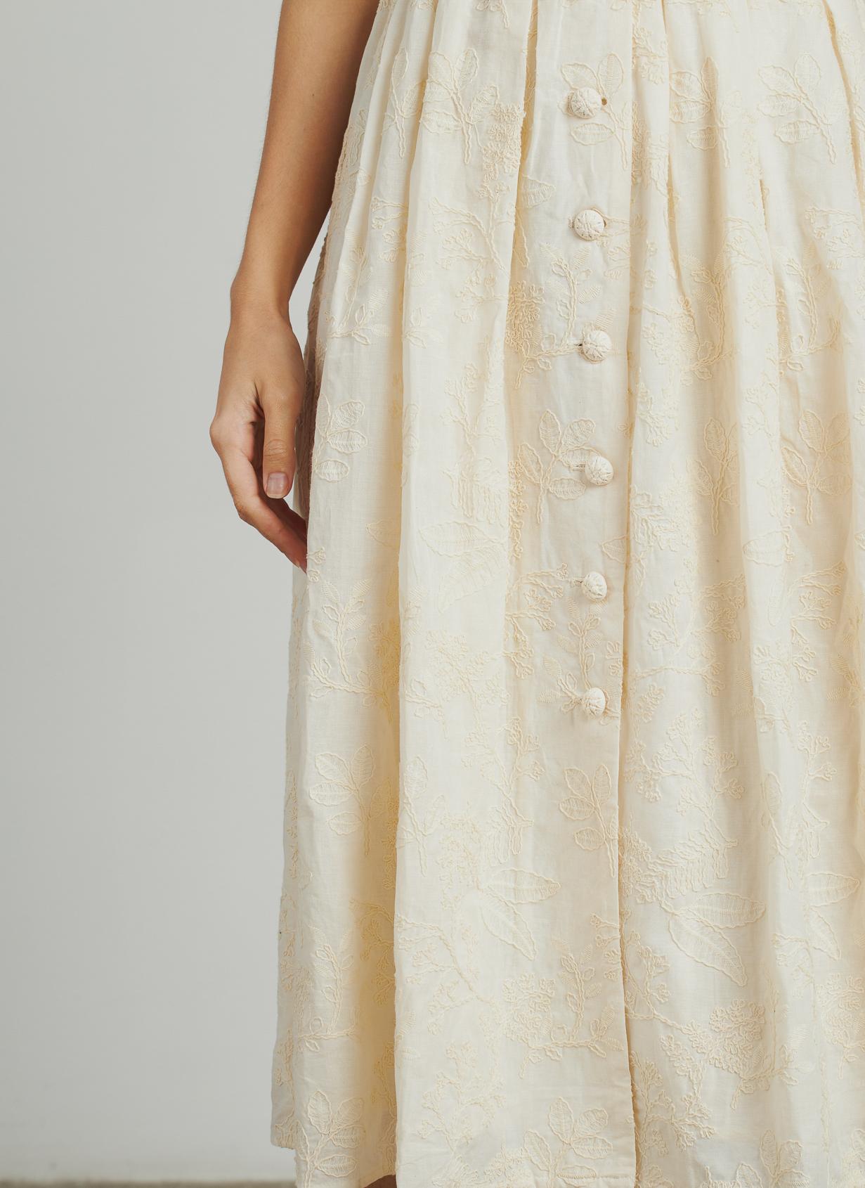 VESTIDO MIDI BORDADO CINTURÓN