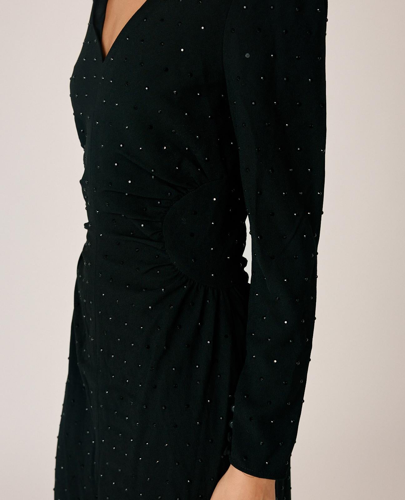 VESTIDO MIDI CREPÉ BRILLANTES