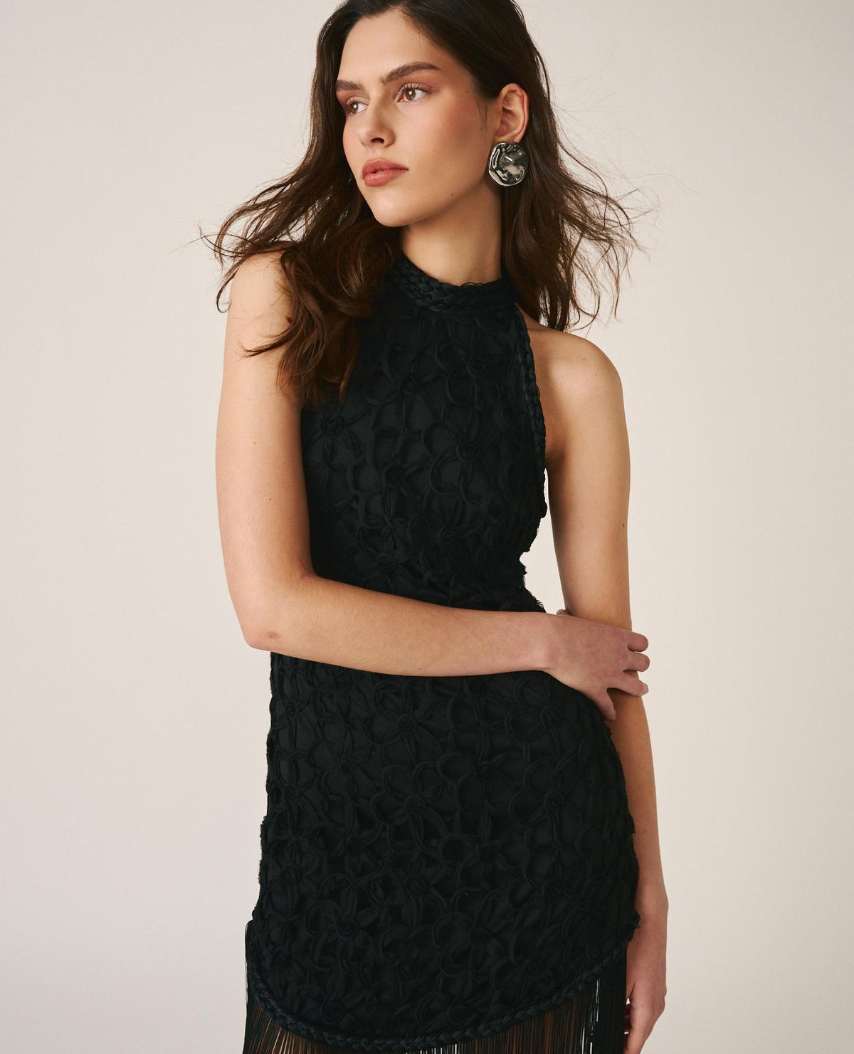 VESTIDO MIDI FLECOS