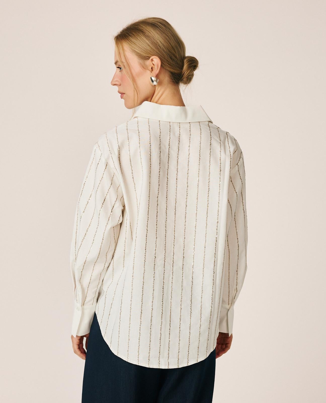 CAMISA RAYAS CON LENTEJUELAS