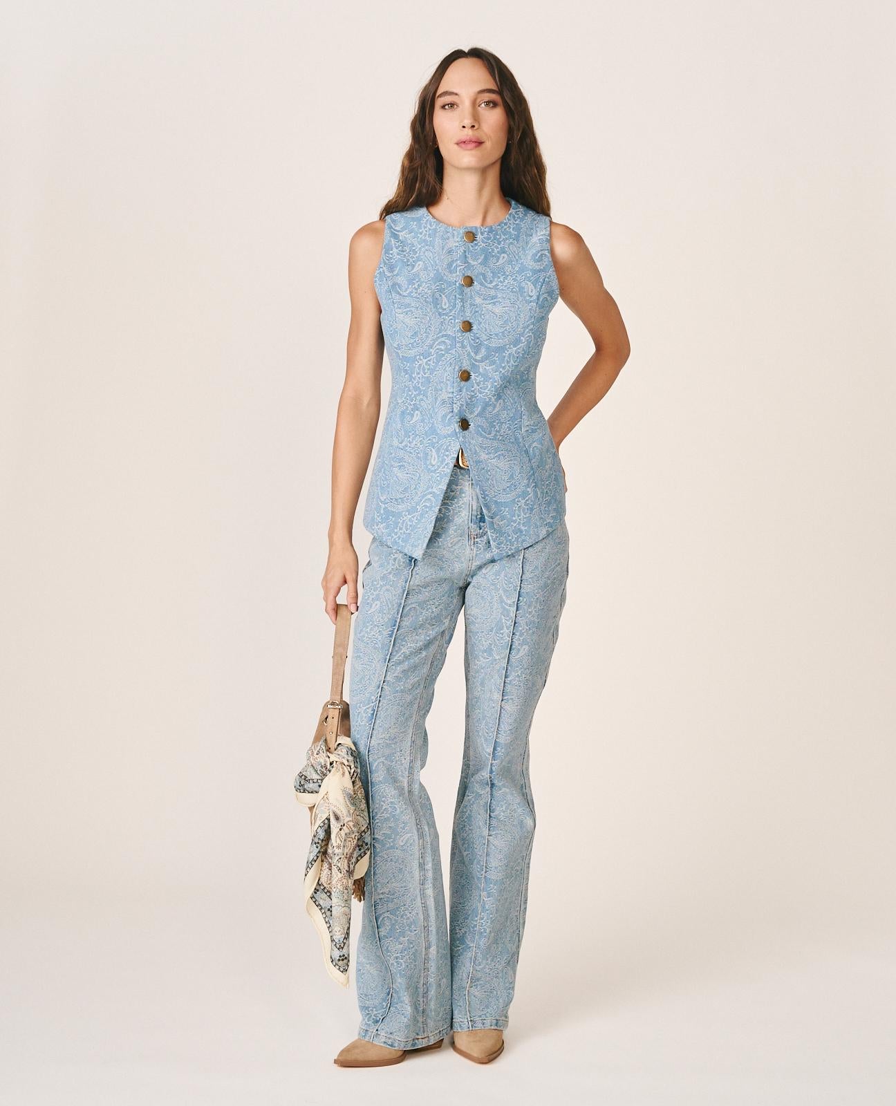 CHALECO DENIM PAISLEY