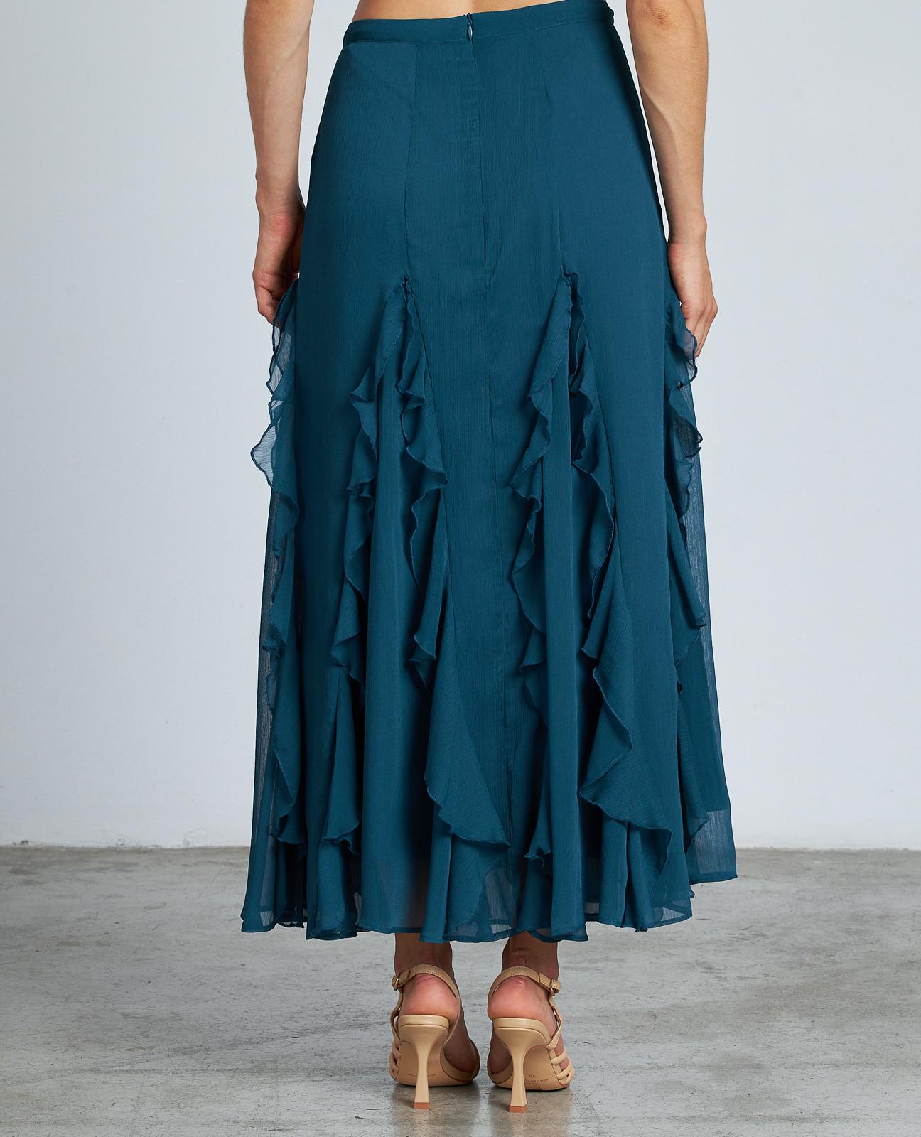 JUPE MIDI À VOLANTS