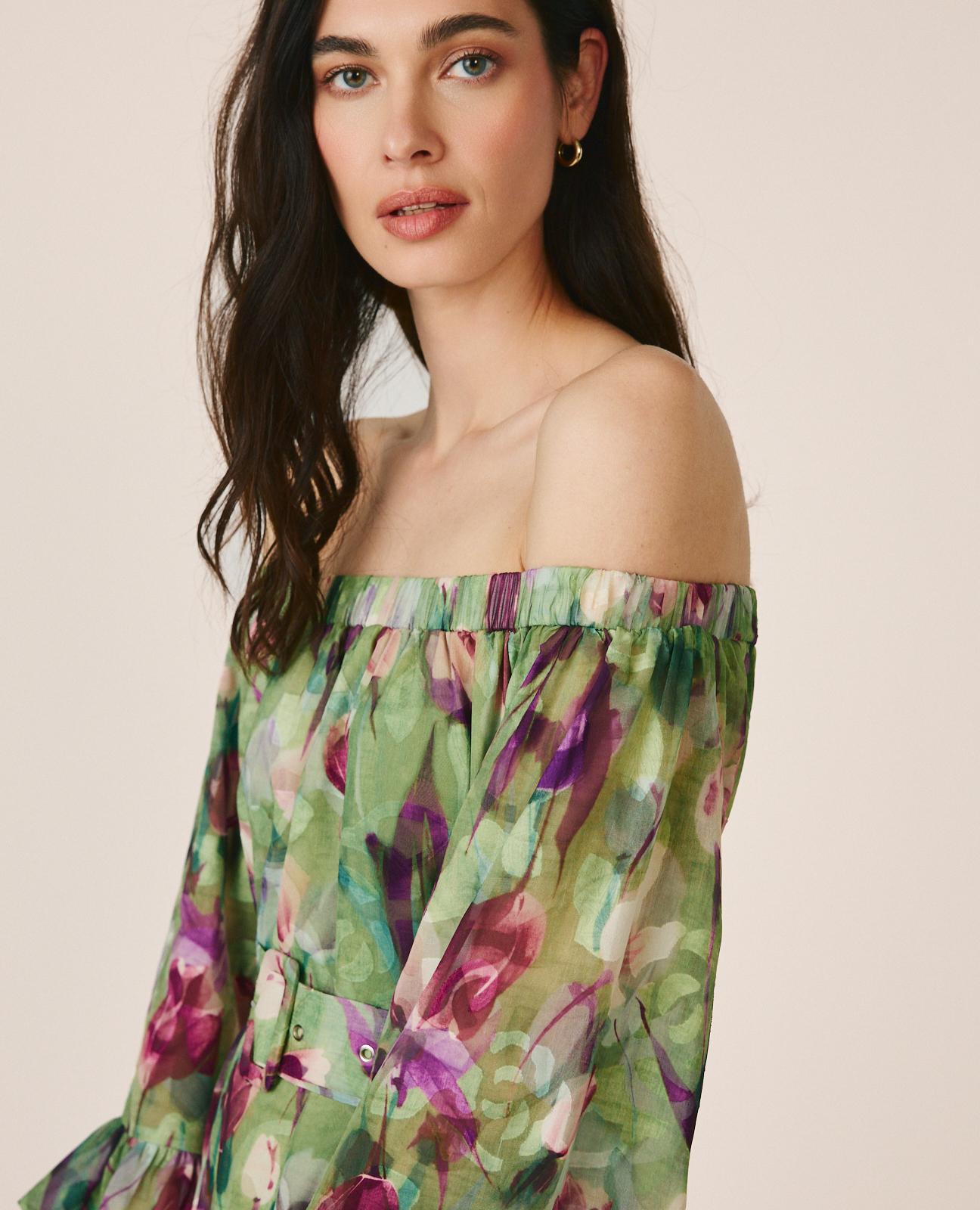 VESTIDO MIDI MANGA ACAMPANADA