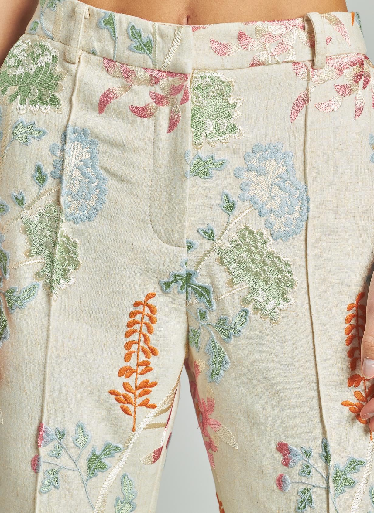 EMBROIDERED FLARED PANTS