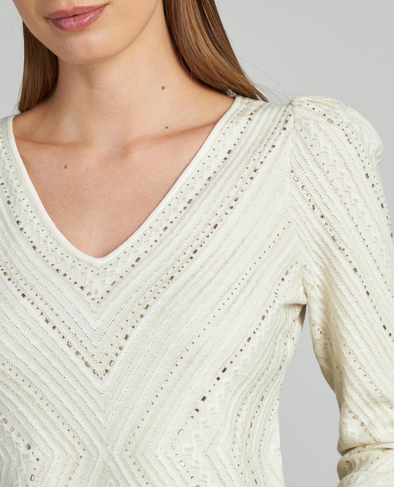 KNITTED SWEATER WITH RHINESTONES