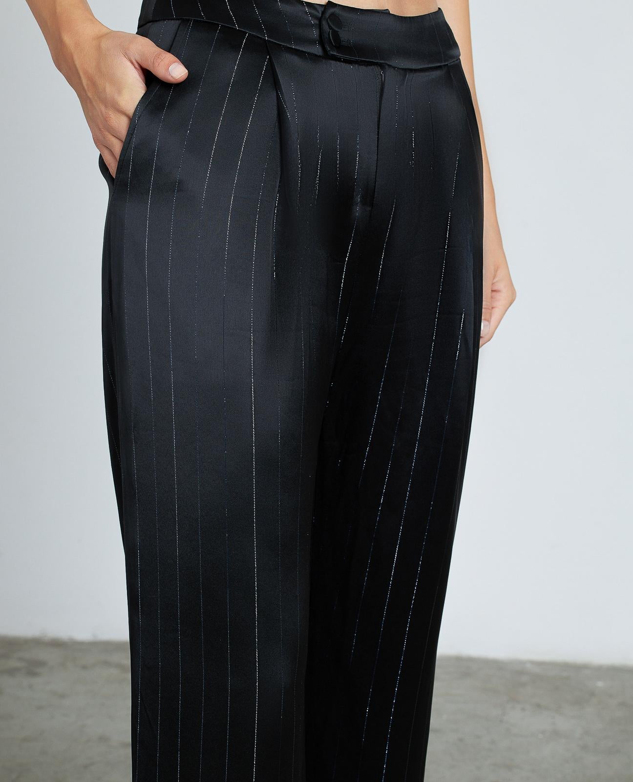 PANTALÓN DIPLOMÁTICO RAYA METALIZADA