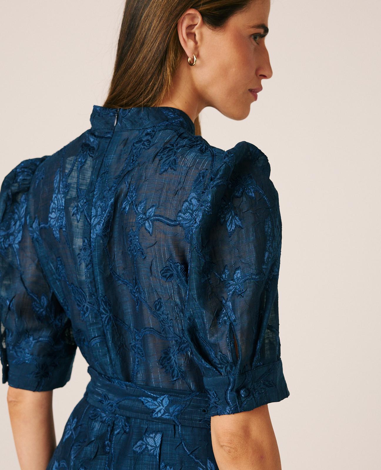 VESTIDO MINI JACQUARD FLORAL