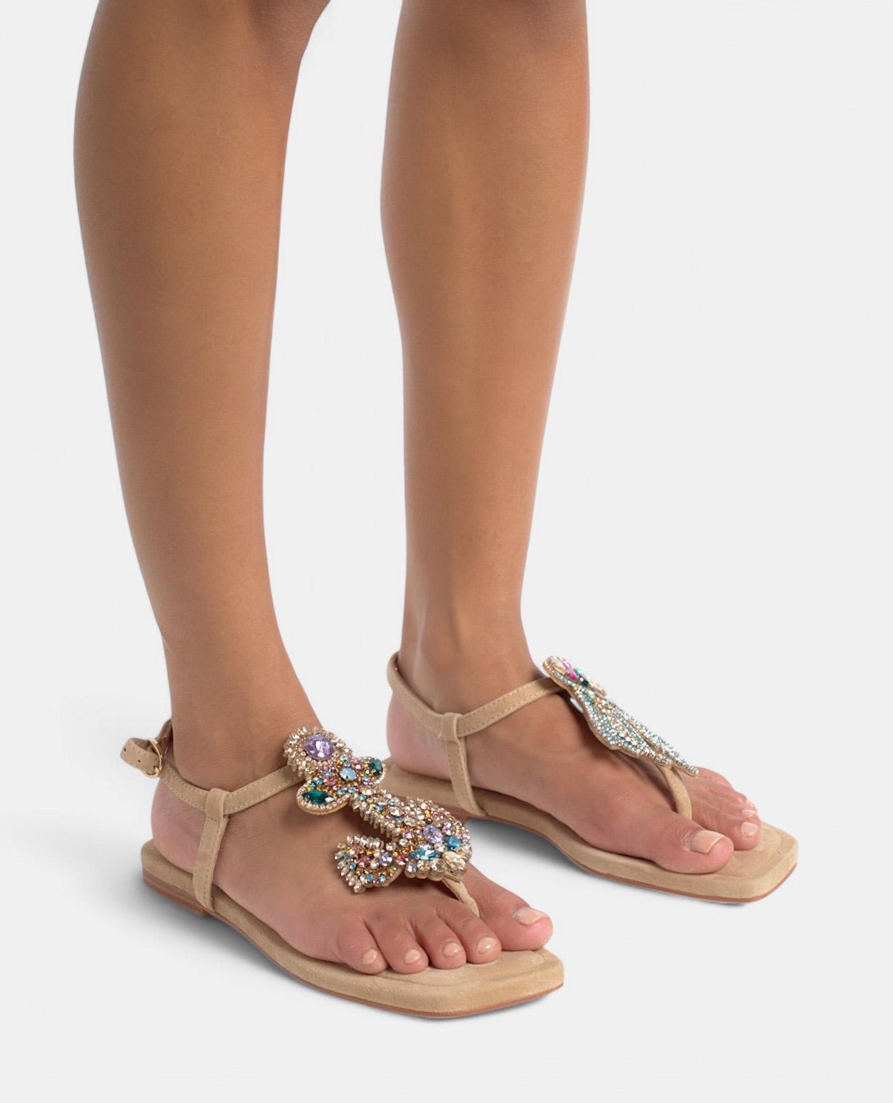 SANDALIA PLANA DETALLE MAR