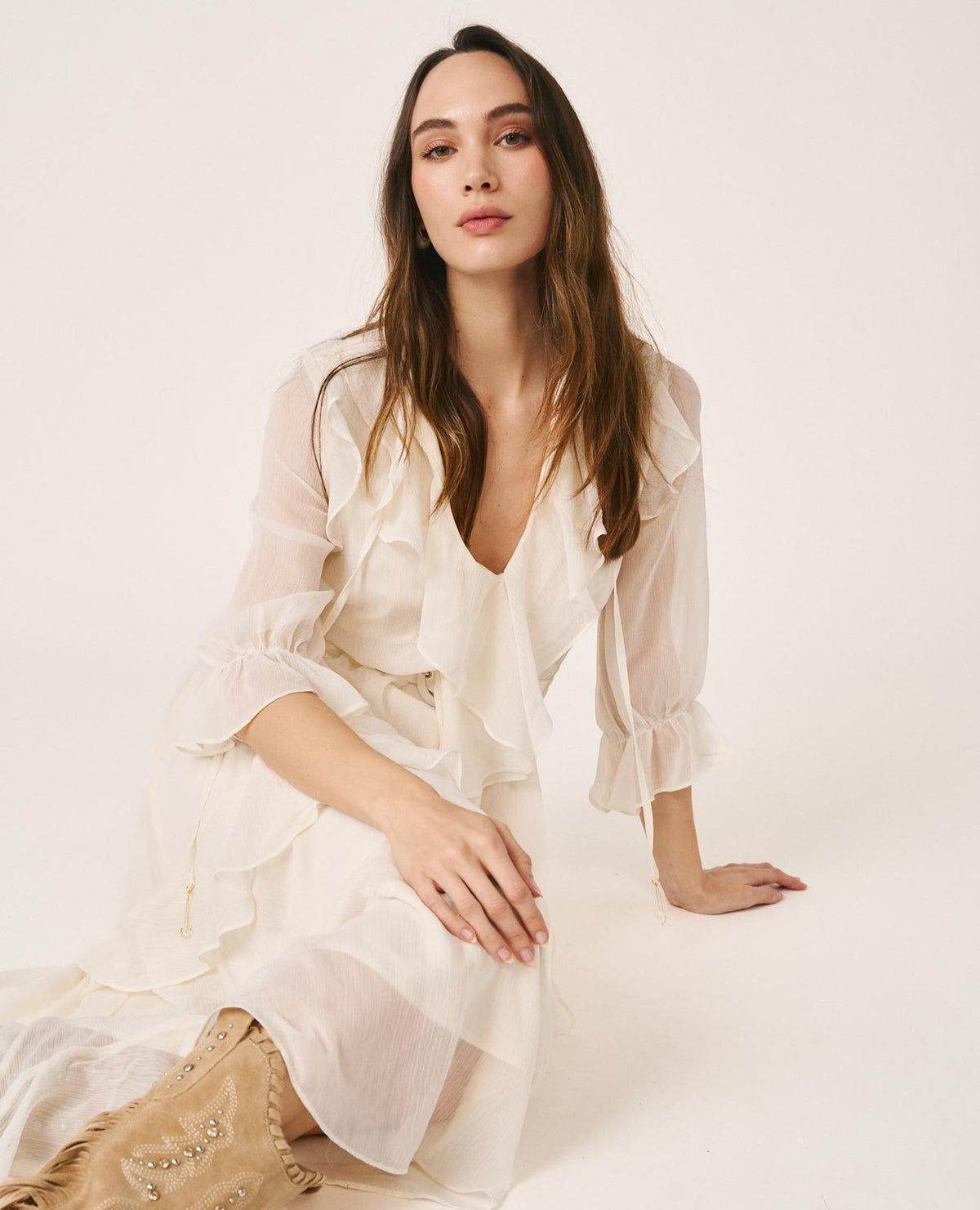 VESTIDO MIDI VOLANTES