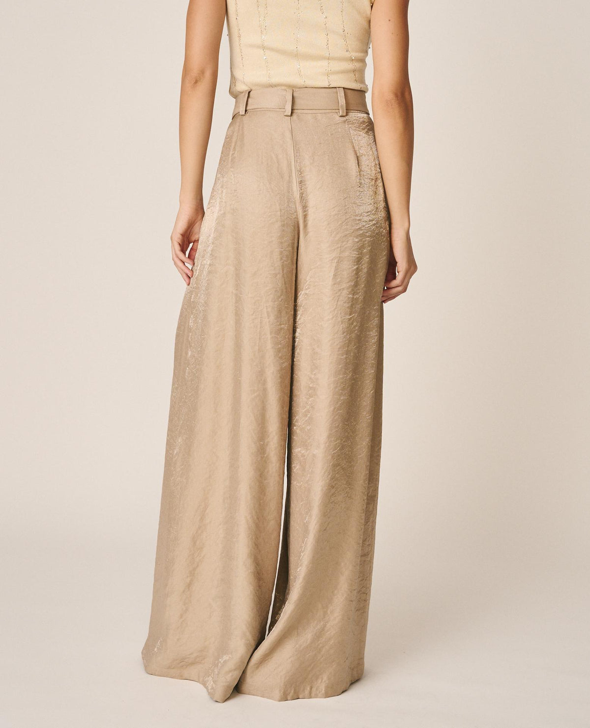 WIDE-LEG SATIN PANTS