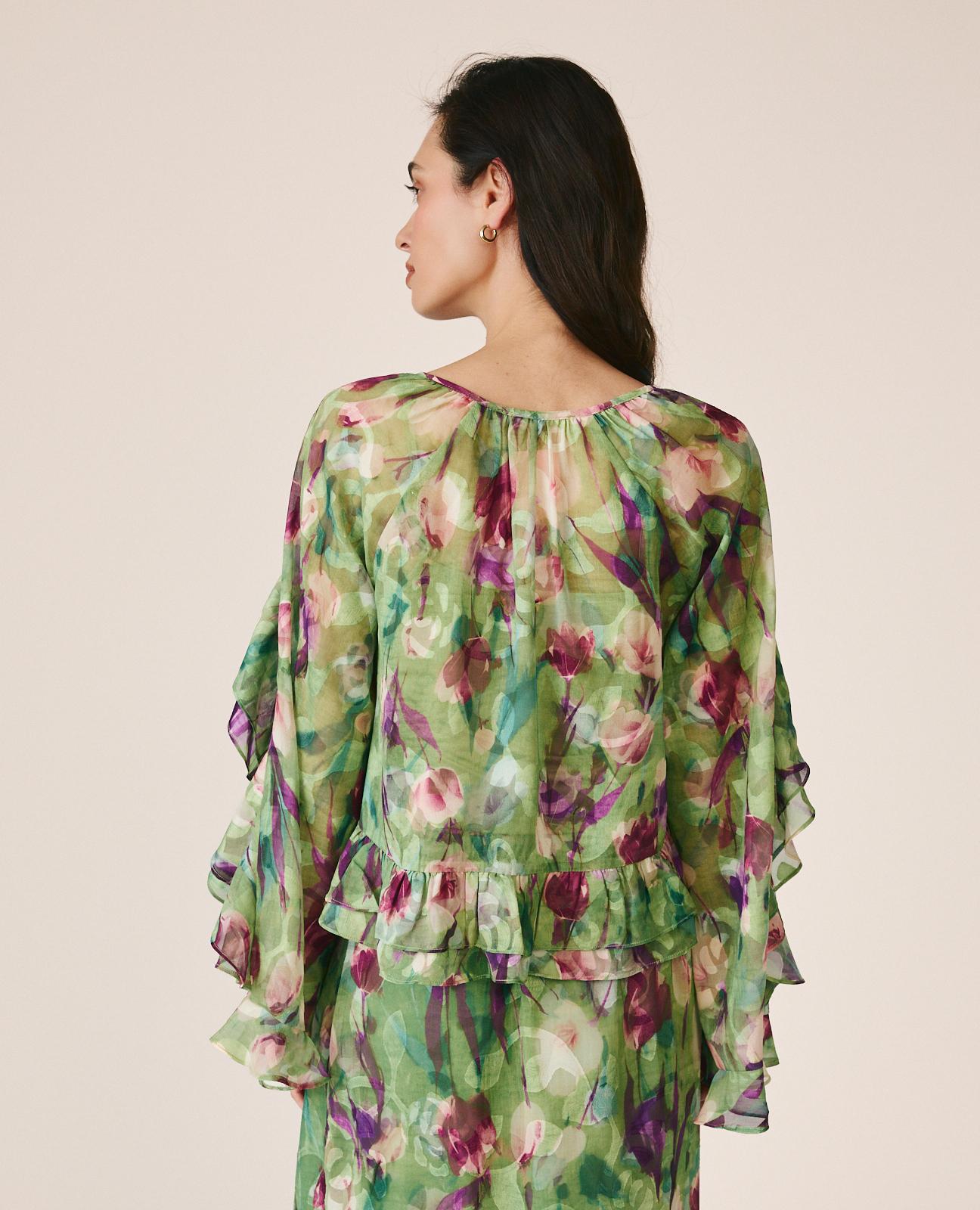 BLUSA MANGA VOLANTES