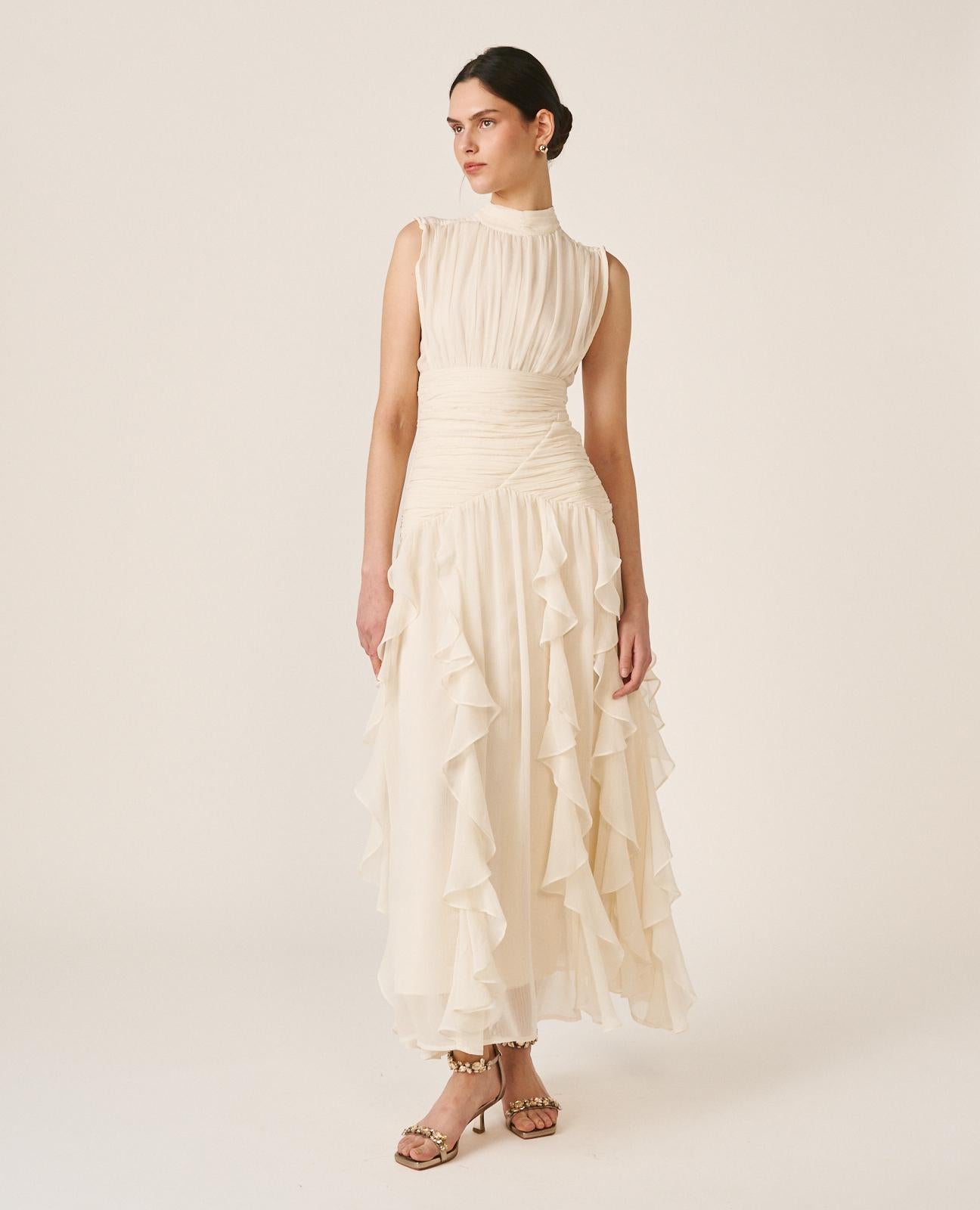 VESTIDO LARGO VOLANTES