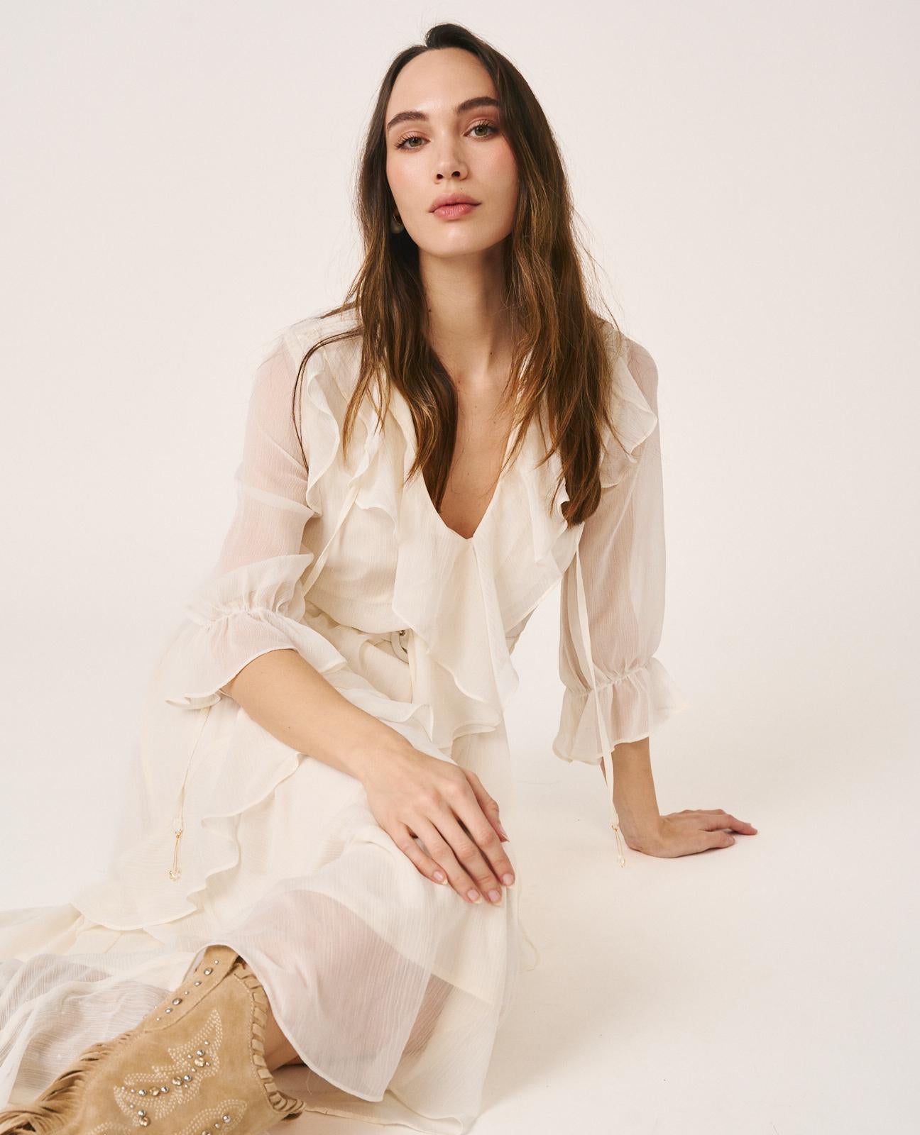 VESTIDO MIDI VOLANTES