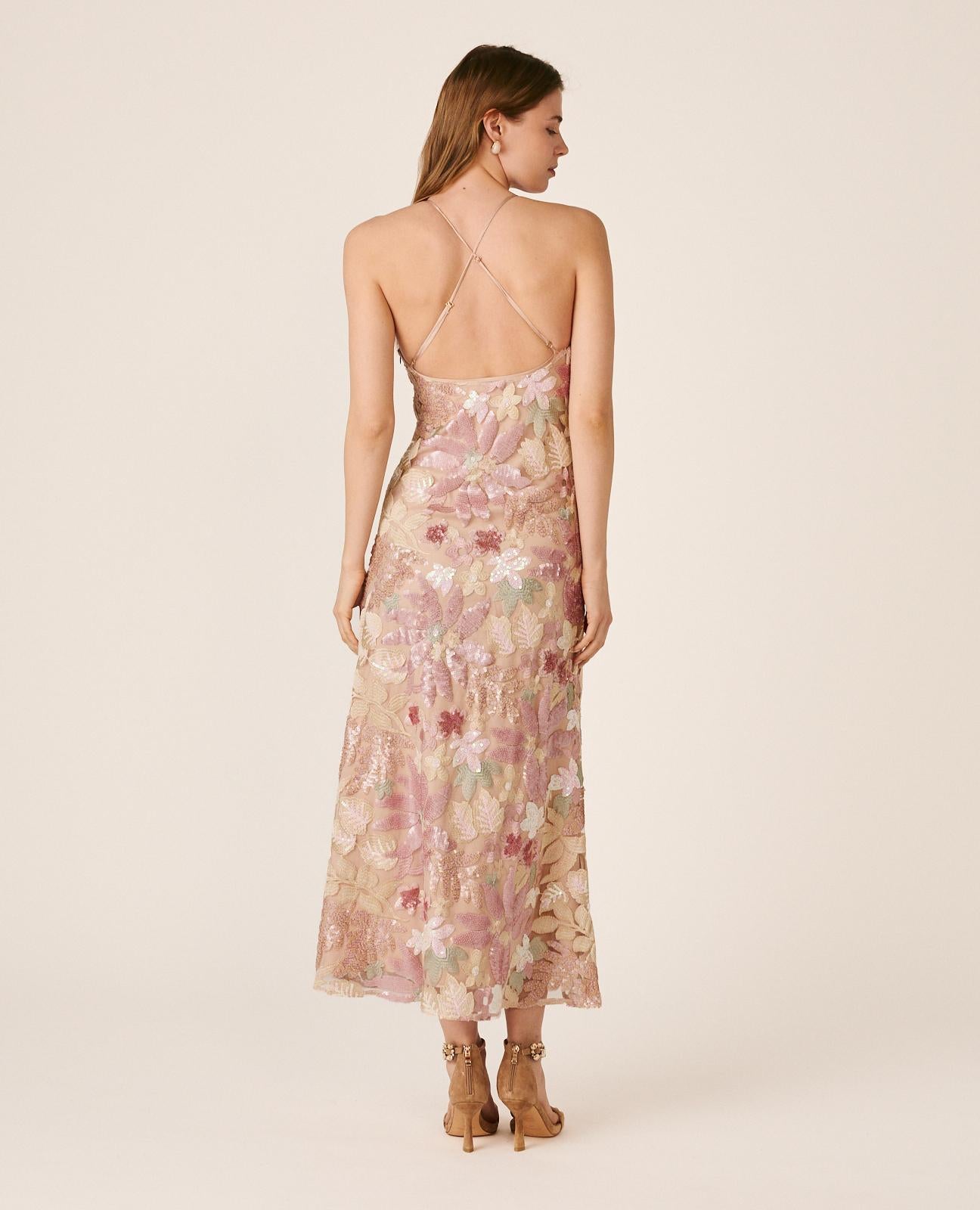 VESTIDO MIDI DE LANTEJOULAS