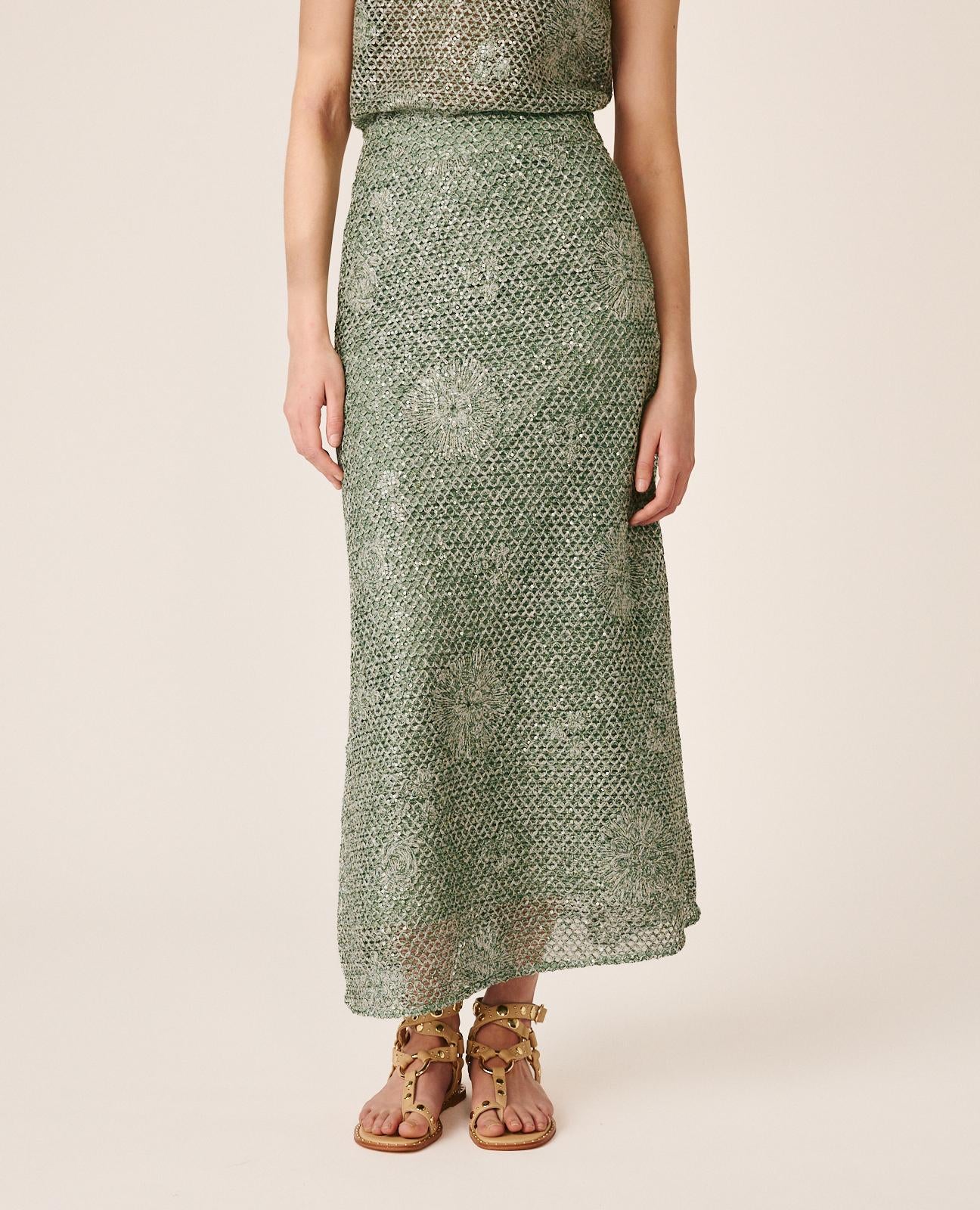 SEQUINED MIDI SKIRT