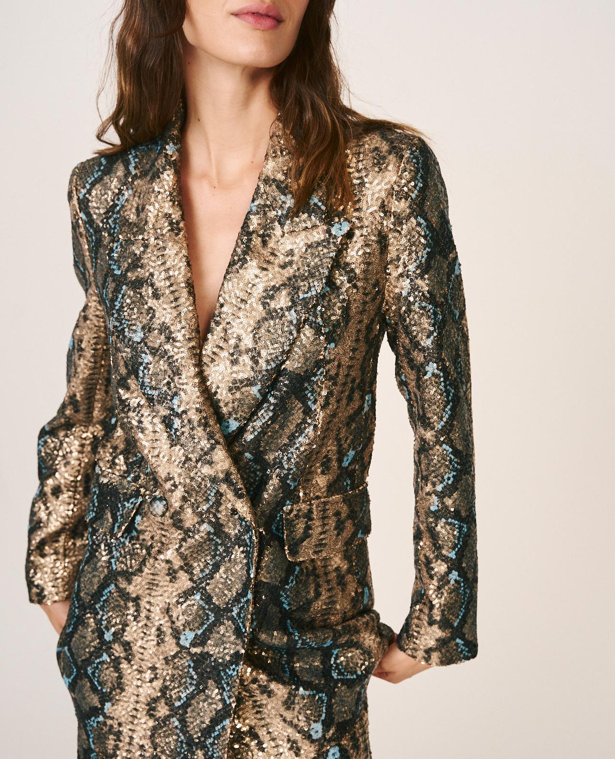 BLAZER LENTEJUELAS ANIMAL PRINT