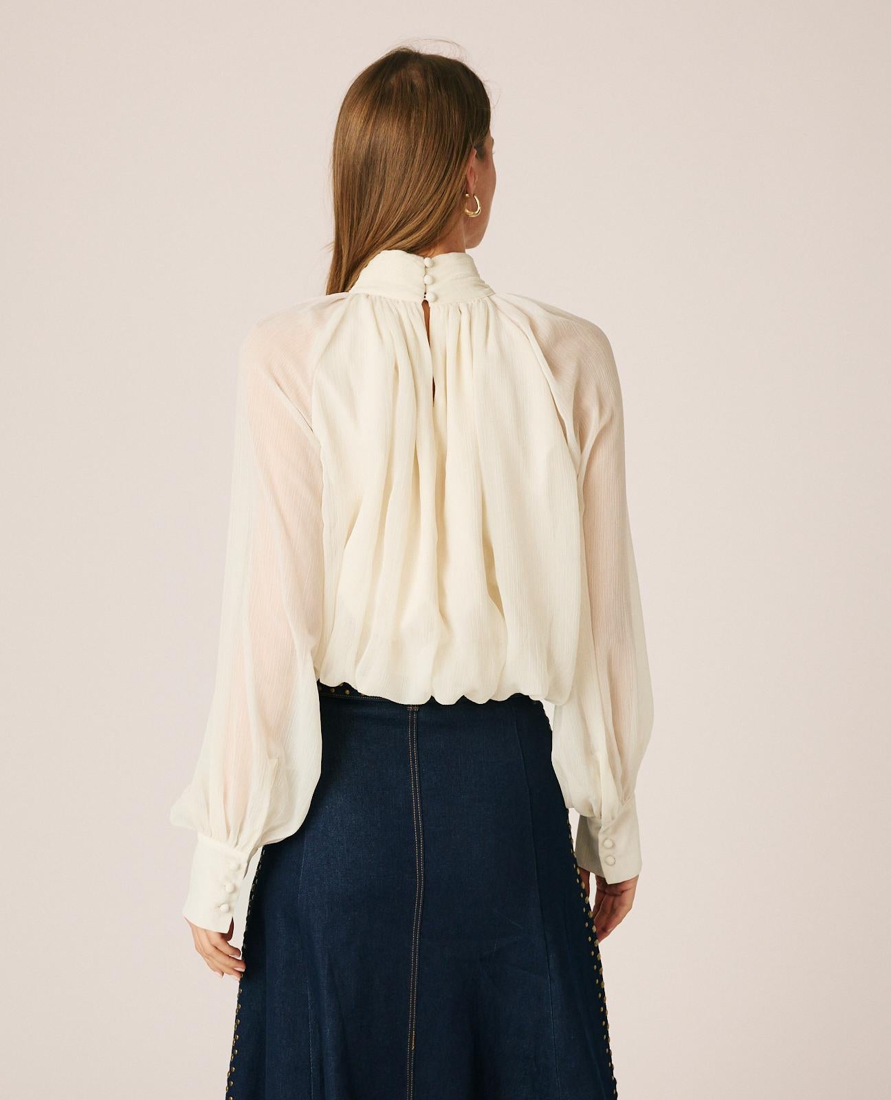 BLUSA GASA DRAPEADA