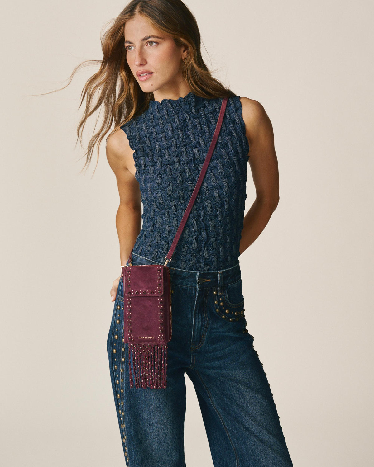 NATALIA SUEDE CLUTCH WITH FRINGE