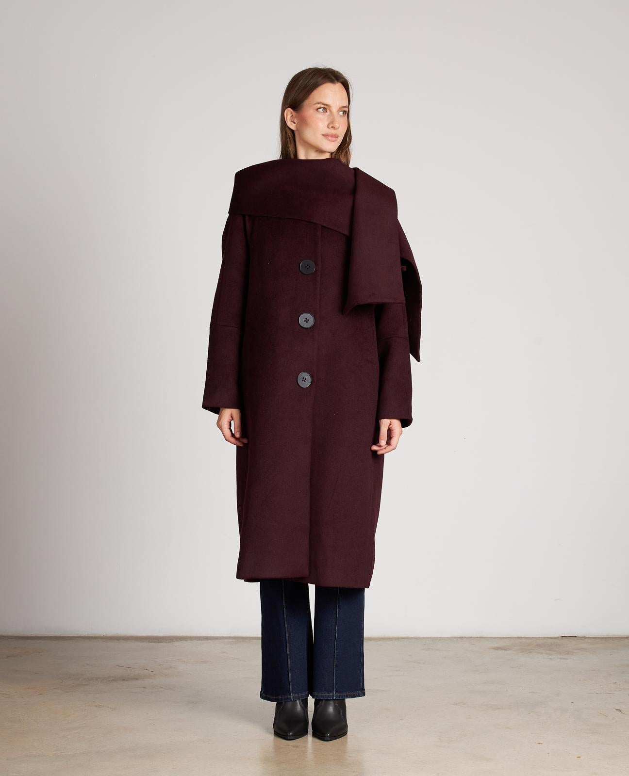 CAPPOTTO CON SCIARPA A BOTTONI