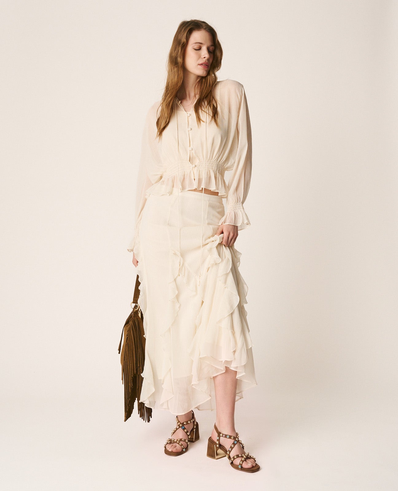 MIDI CHIFFON SKIRT