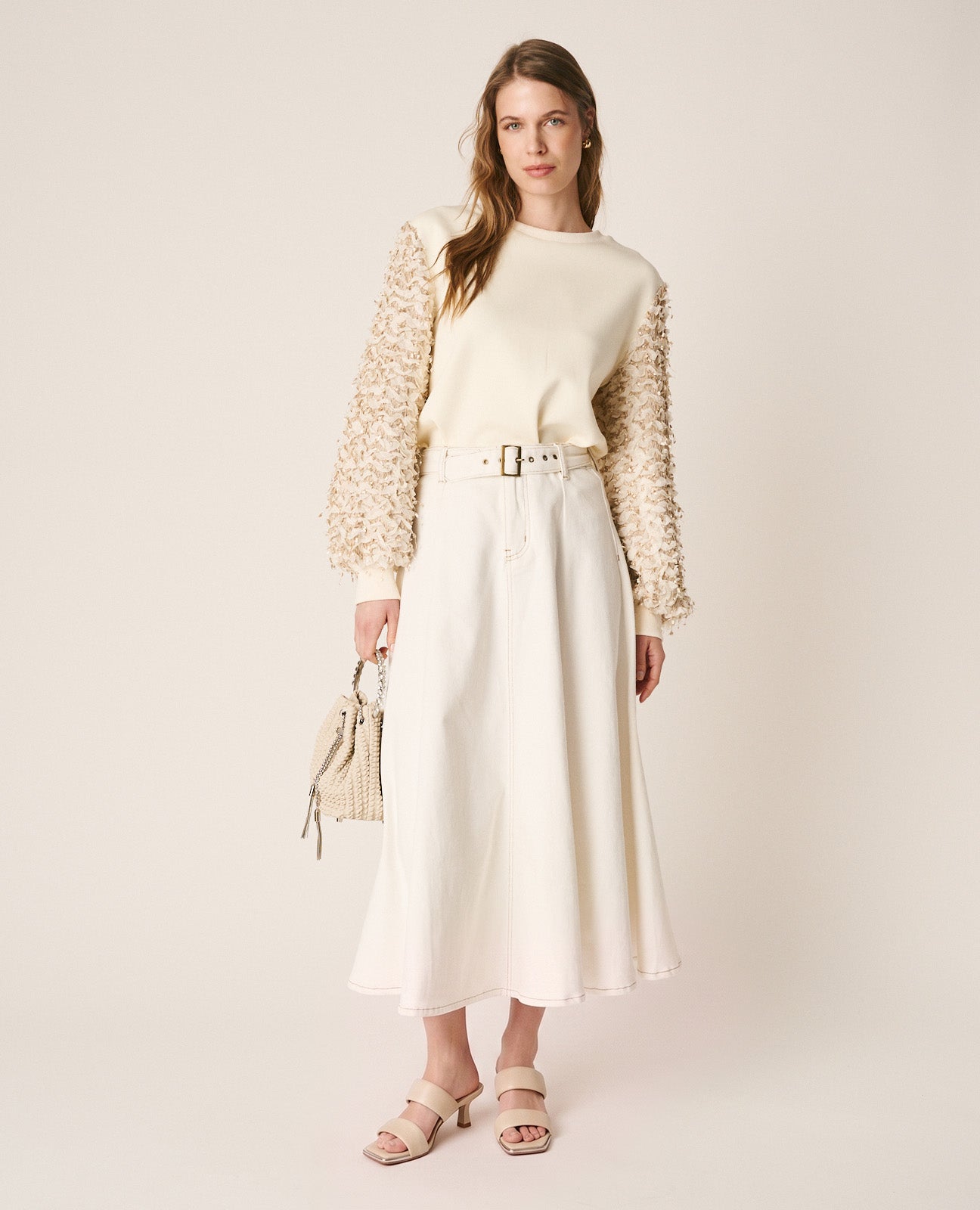 FALDA MIDI DENIM