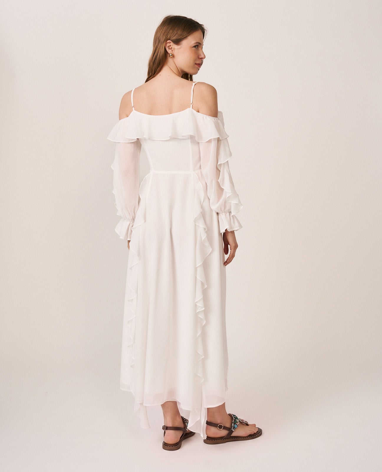 LONG-SLEEVED MIDI DRESS